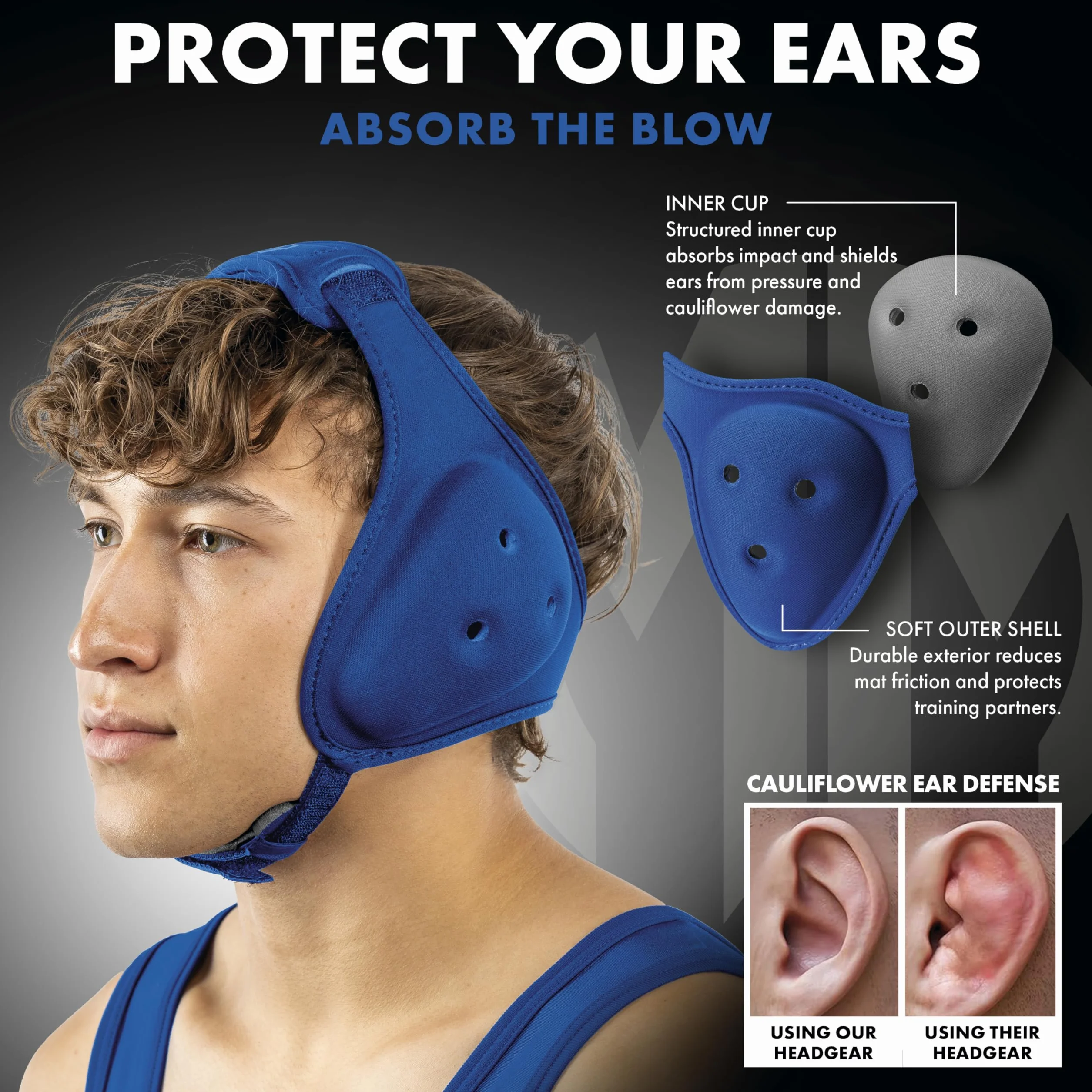 Matman Equipo de Cabeza de Lucha Libre Ultra Suave Ajustable Protector de Oídos Adulto Joven