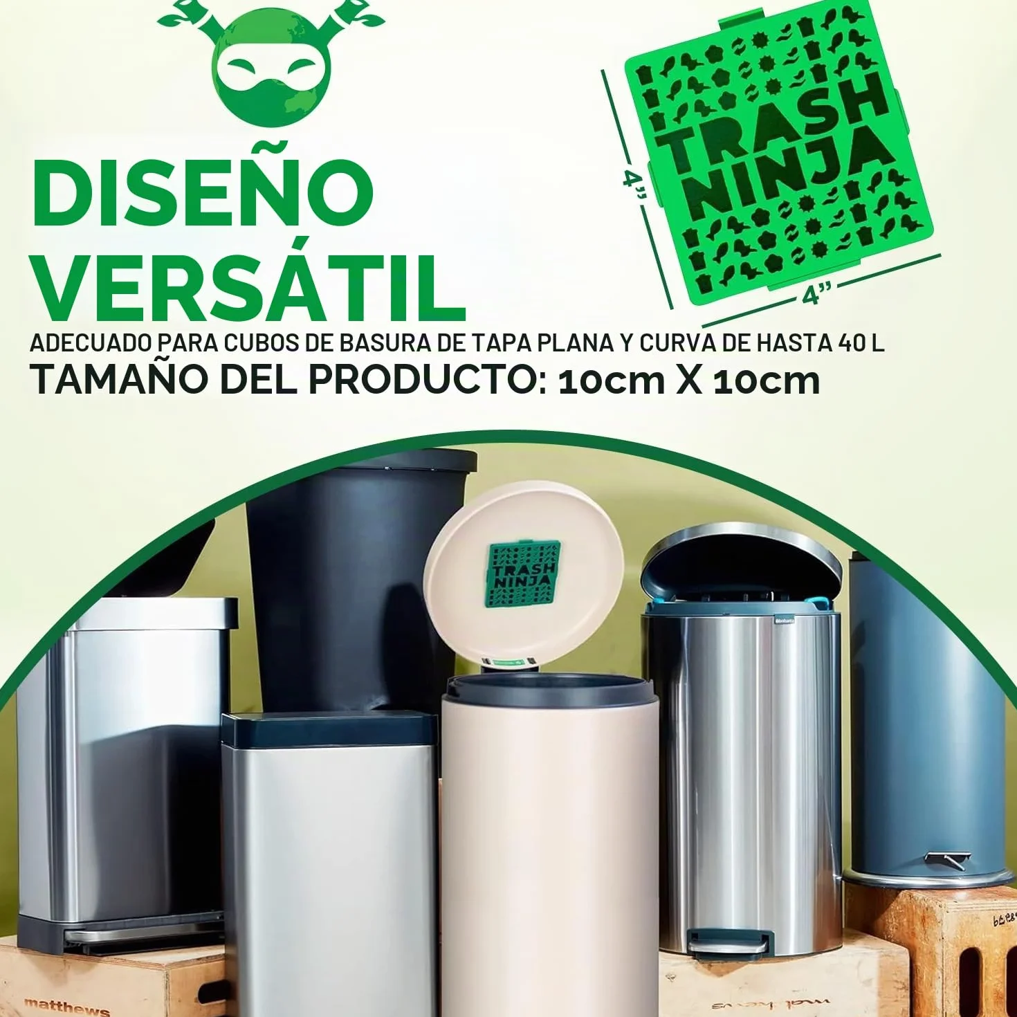 Ambientador y Eliminador de Olores Pack de 2 Carbón Activado para Contenedores 30 Litros