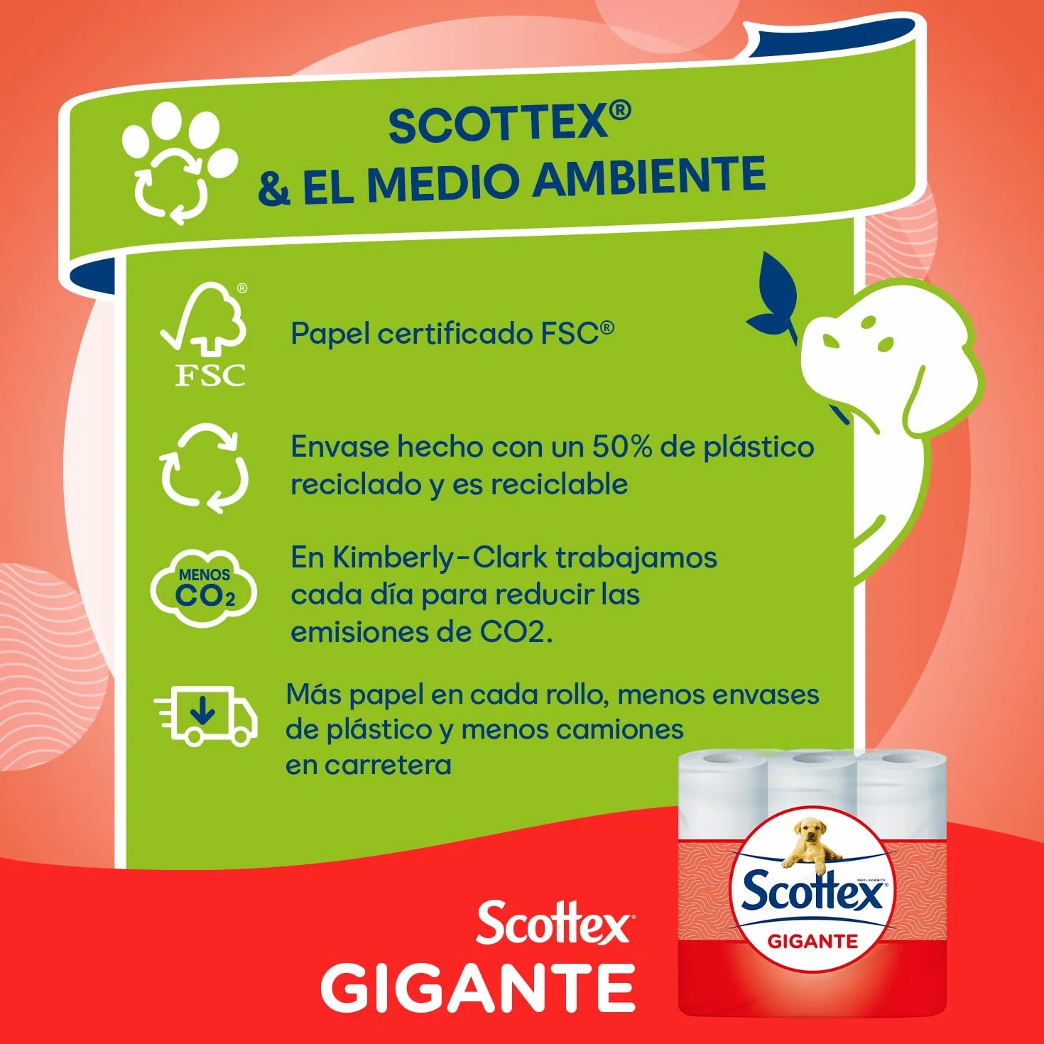 Scottex Gigante Papel Higiénico Seco 18 rollos