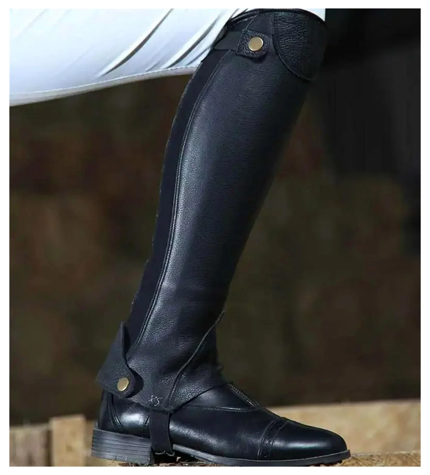 Media CañA EquitacióN Polainas for montar a caballo, de cuero suave, protector corporal, equipo ecuestre, for hombres y mujeres, silla, cabestro Equitacio