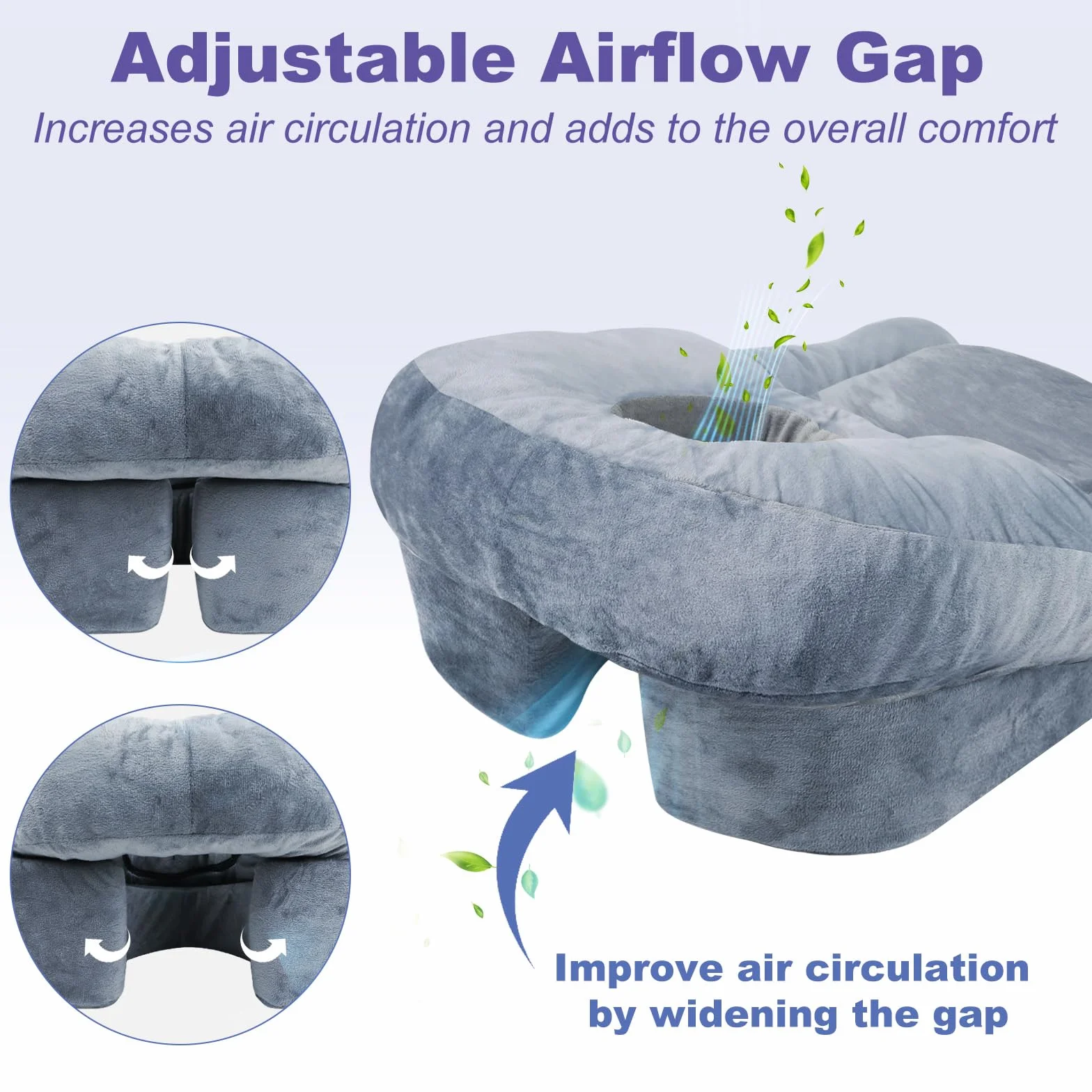 HOMCA Almohada Boca Abajo con Agujero para Desprendimiento de Retina, Almohada Facial de SPA