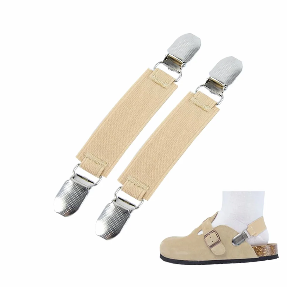 Zapatos elásticos correas de talón antideslizantes con broche de clip cordones anchos