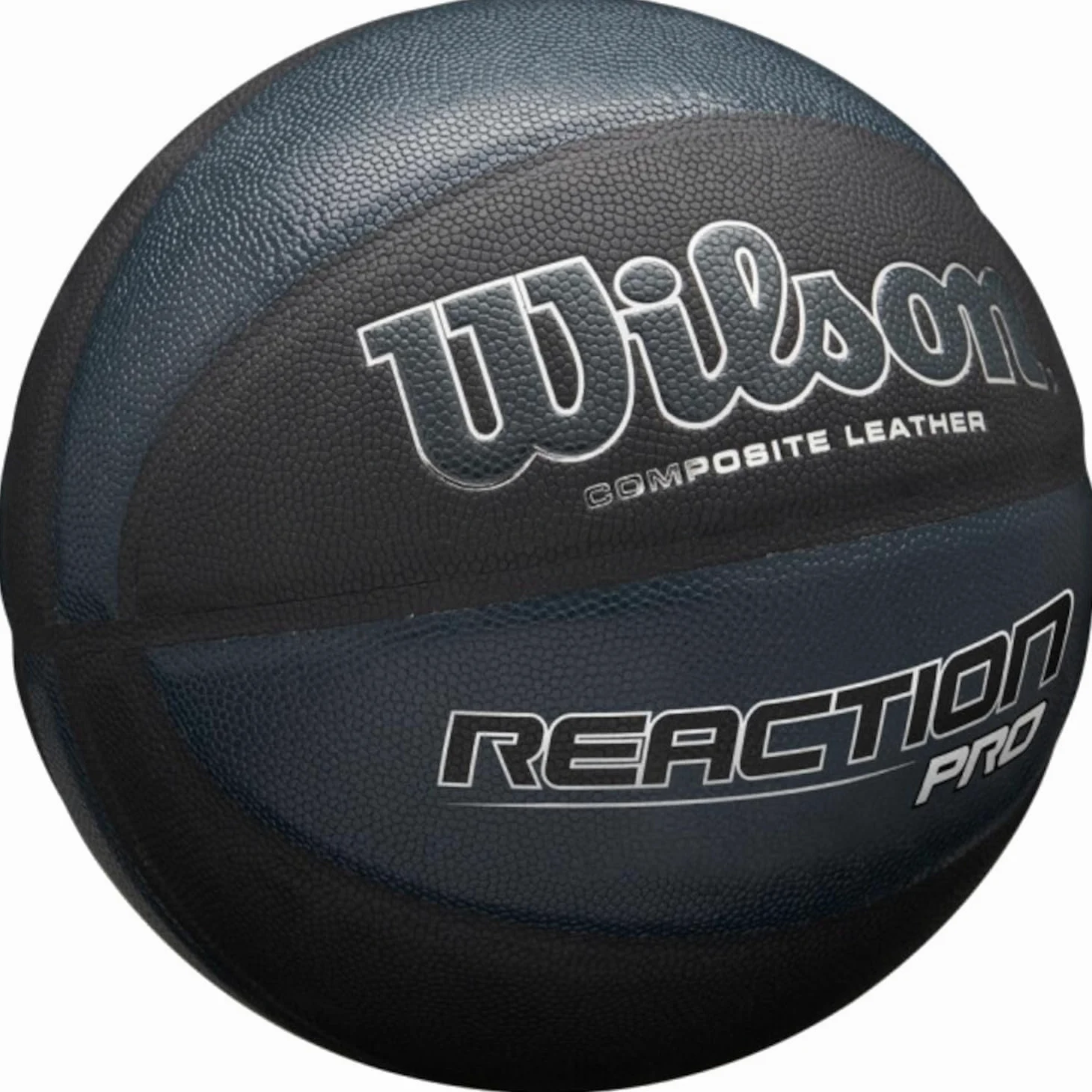 Wilson Pelota de Baloncesto Reaction Pro Shadow, Cuero Compuesto, Tamaño: 7, para Uso Interior y Exterior, Negro, WTB10135XB07