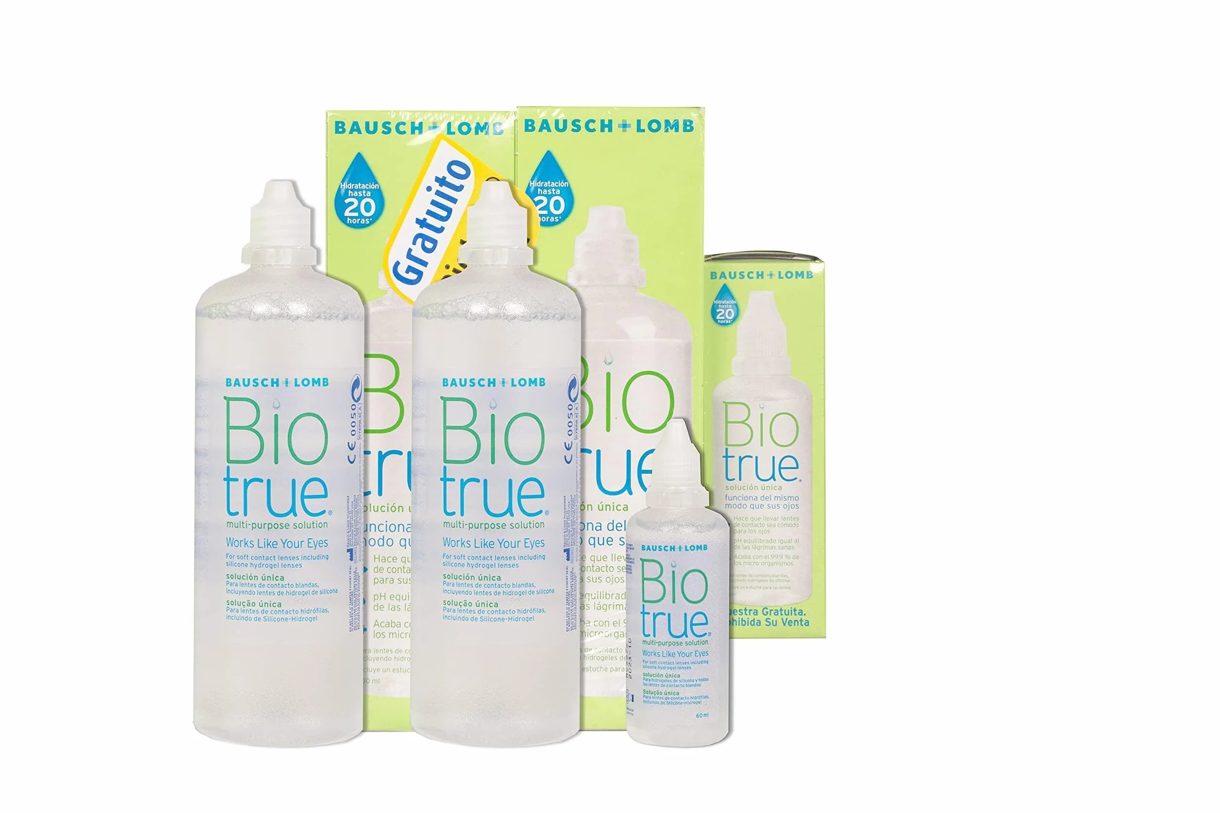 Bausch + Lomb Biotrue Solución Única 2 x 300ml + 60ml para Lentes de Contacto Blandas