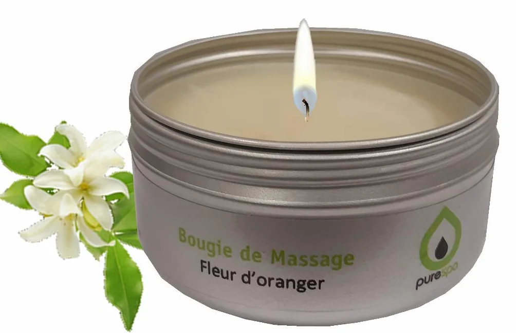 Purespa Vela de Masaje Natural Perfumada Azahar 80 gr