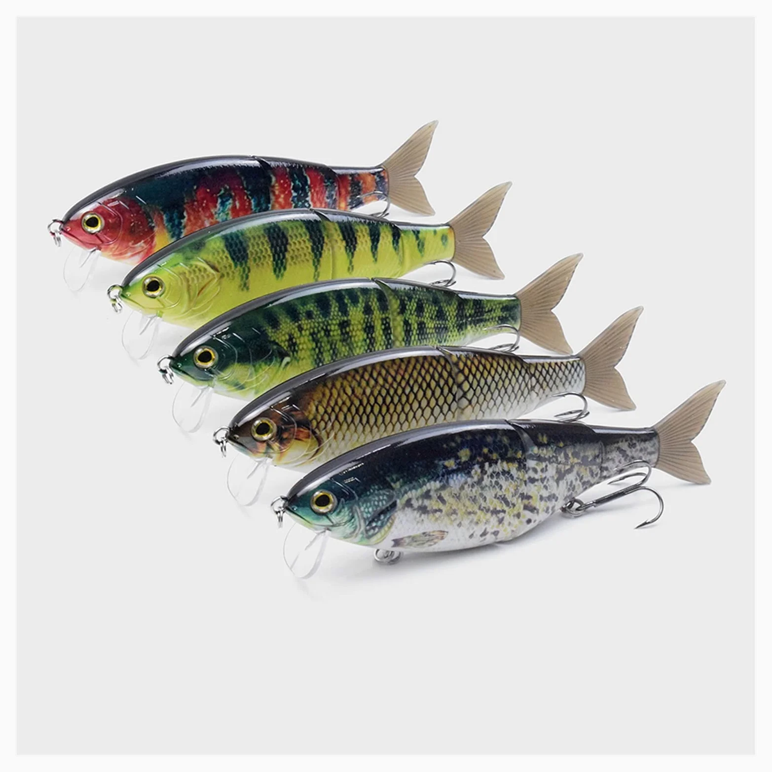 caihuashopping Señuelos de Pesca Señuelos de Pesca Se Mantiene el Cebo Fuerza de Pesca 3 Secciones Soft Tail Flotante Wobble Retó Switebait Pesca Tackle Shad Lure 7in Cebos Artificiales (Color : 5)