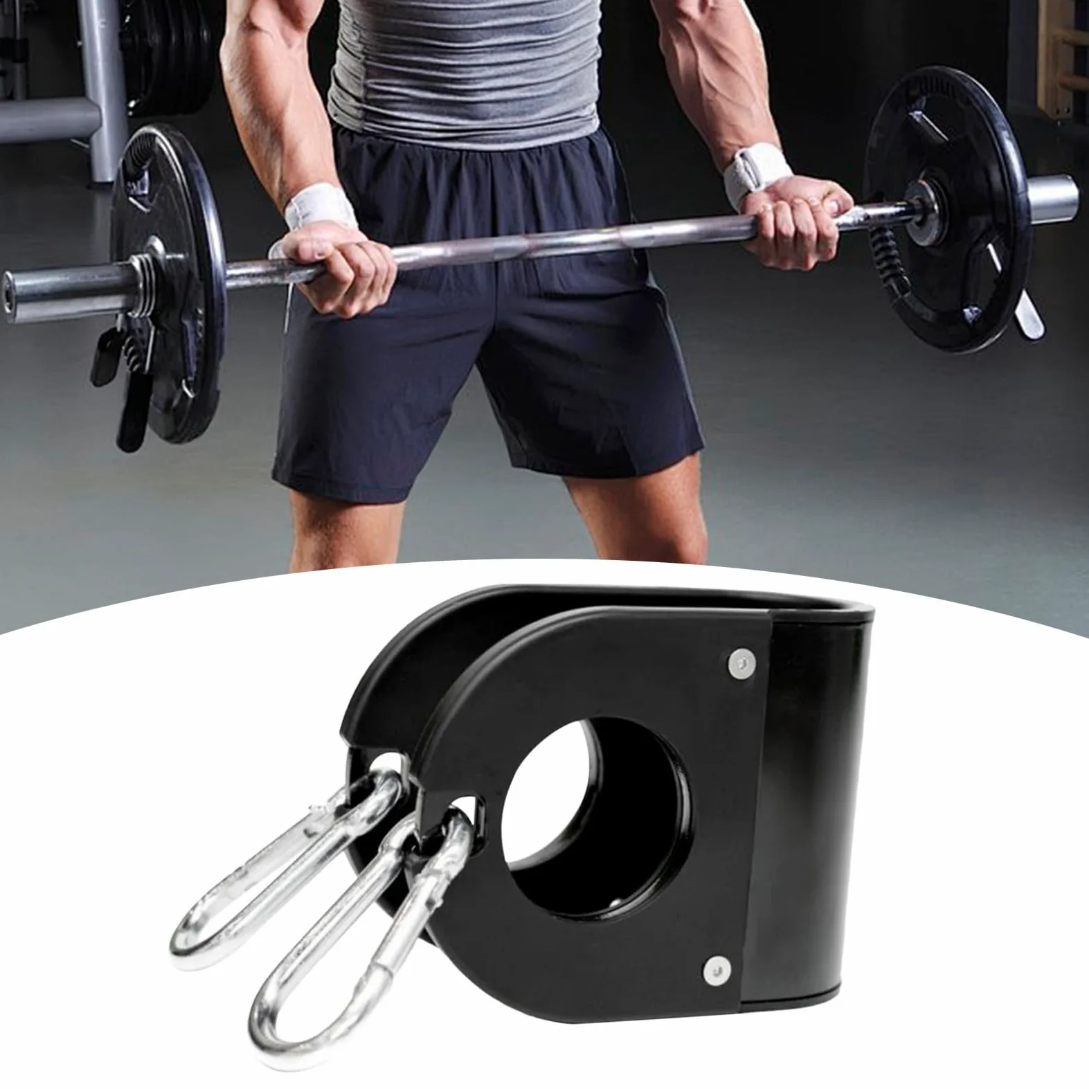 Clips de gimnasio en casa – Clips en U de metal resistente para barra | Accesorios de ejercicio multifuncionales, mancuernas de entrenamiento muscular para colgar piernas equipo de entrenamiento en