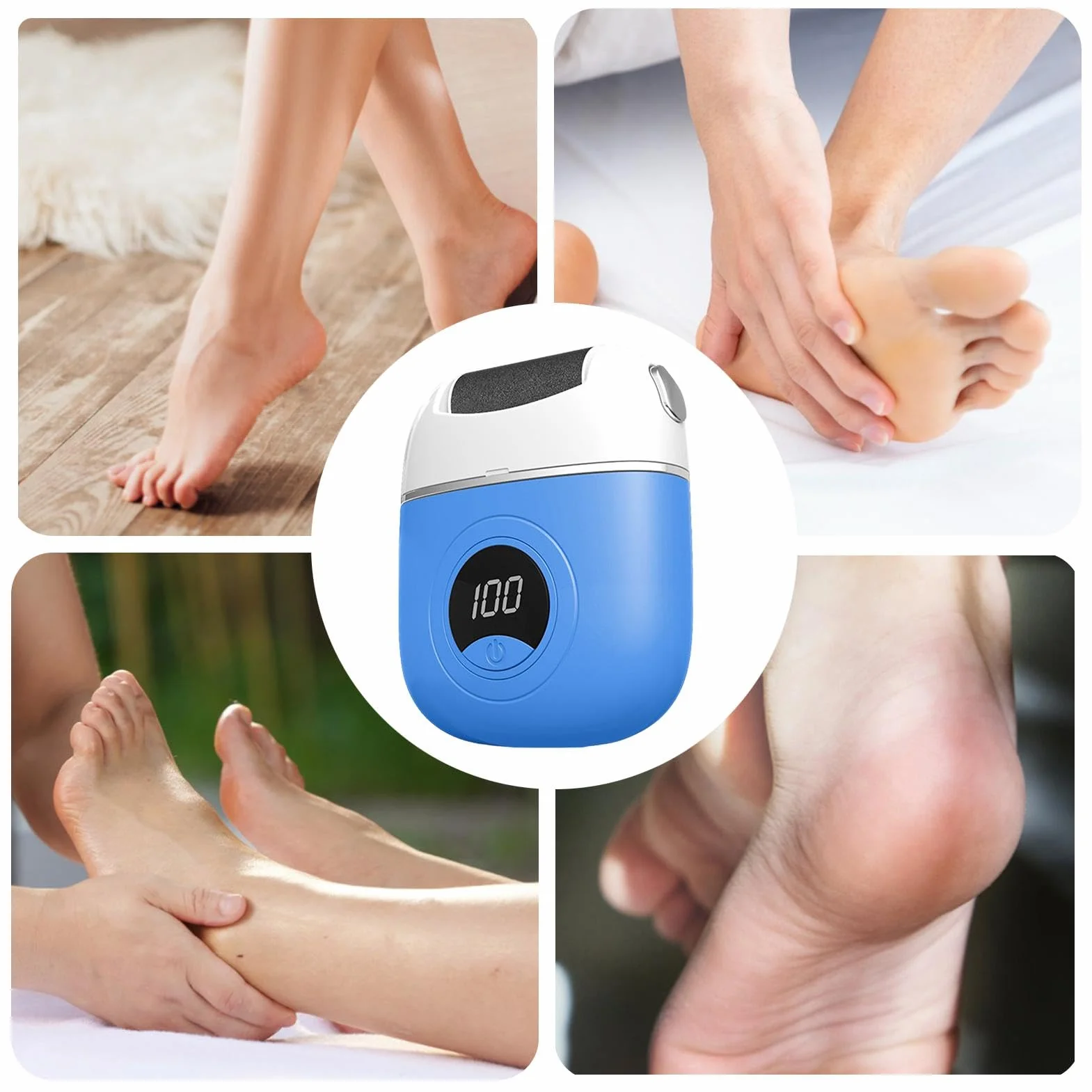 Portable Electric Foot Callus Remover Digital Display Heel Polisher for Hard Dead Skin