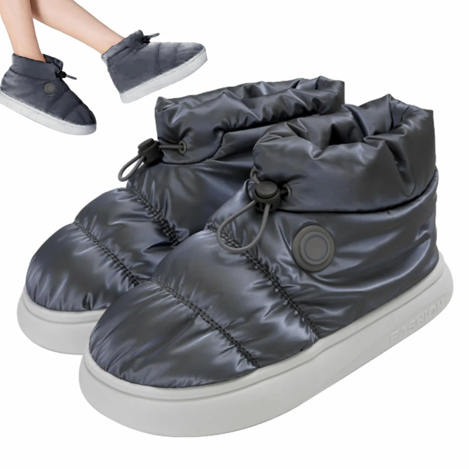 Calor, botas calefactadas - Unisex recargable eléctricamente aislado - Calentado para hombre Recargable, Calentadores de pies eléctricos, calefacción de pies térmicos, accesorios para el hogar