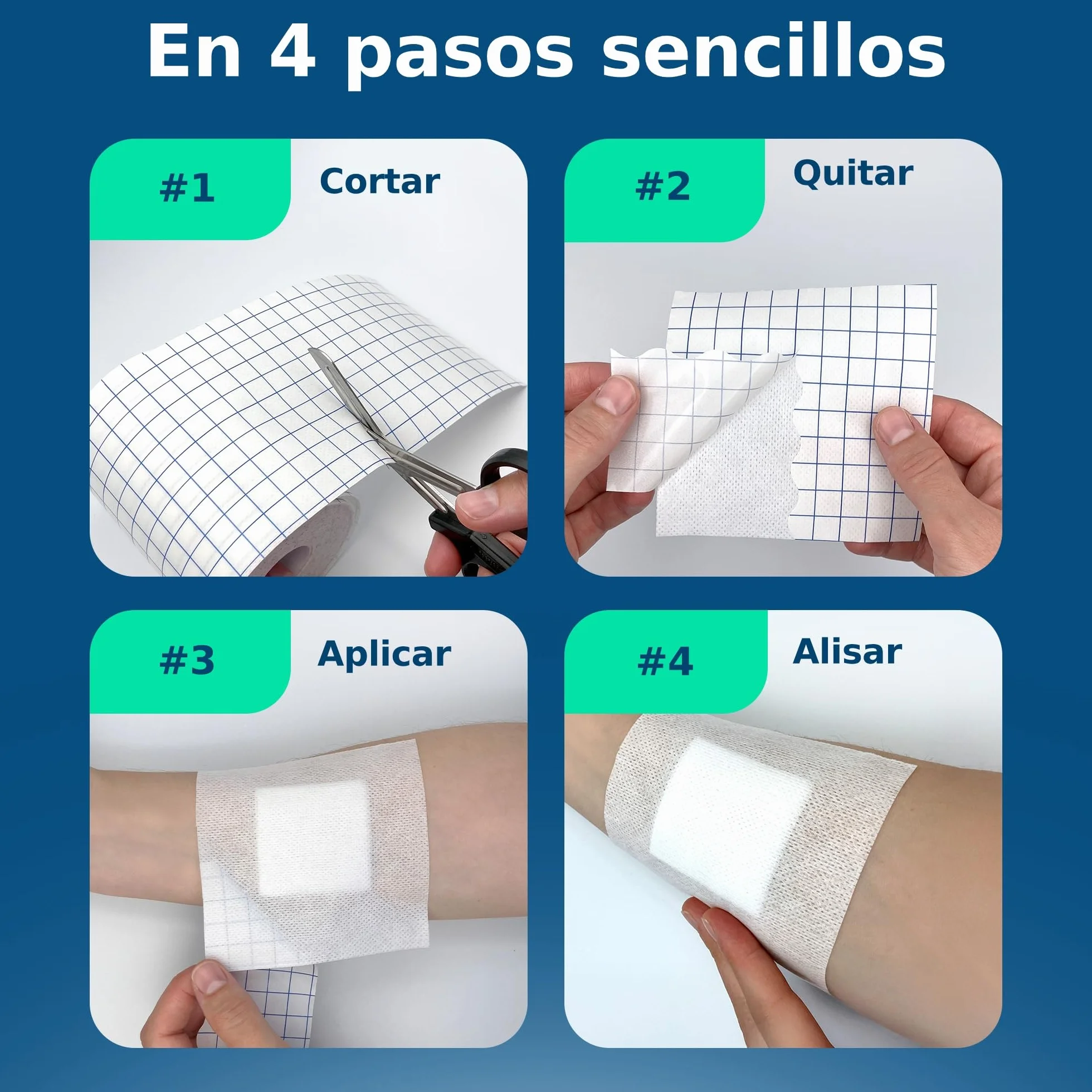 Esparadrapo médico 7,5 cm x 10 m | Cinta adhesiva TNT hipoalergénica transpirable para apósitos