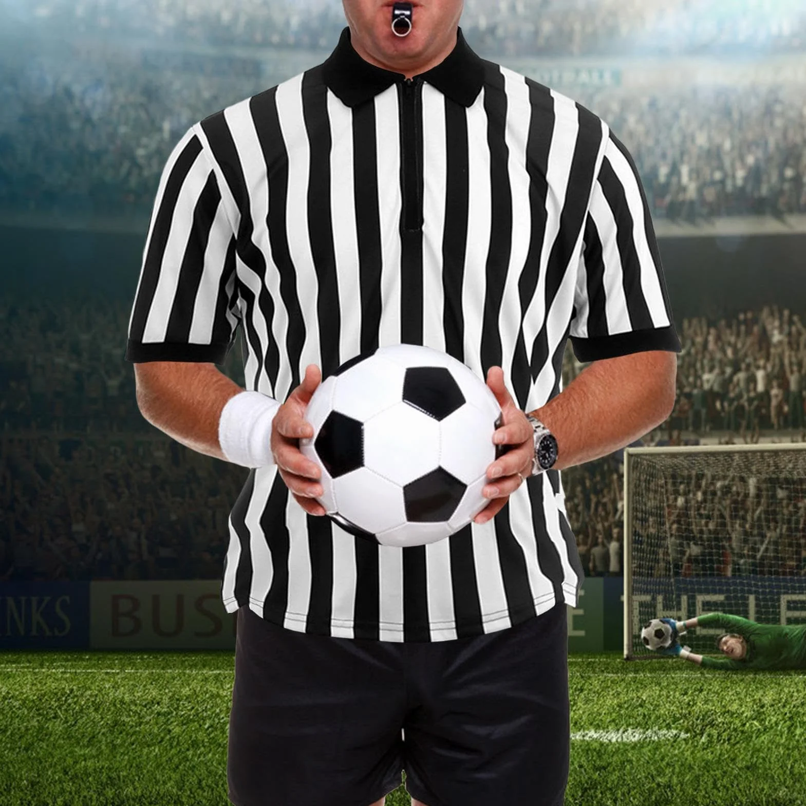 Camisa De Árbitro Transpirable Con Cuello, Camiseta De Árbitro A Rayas Blancas Y Negras Con Cuello Invertido, Traje De Árbitros De Fútbol, Camisa Oficial De Árbitros Para Mujeres Y Hombres