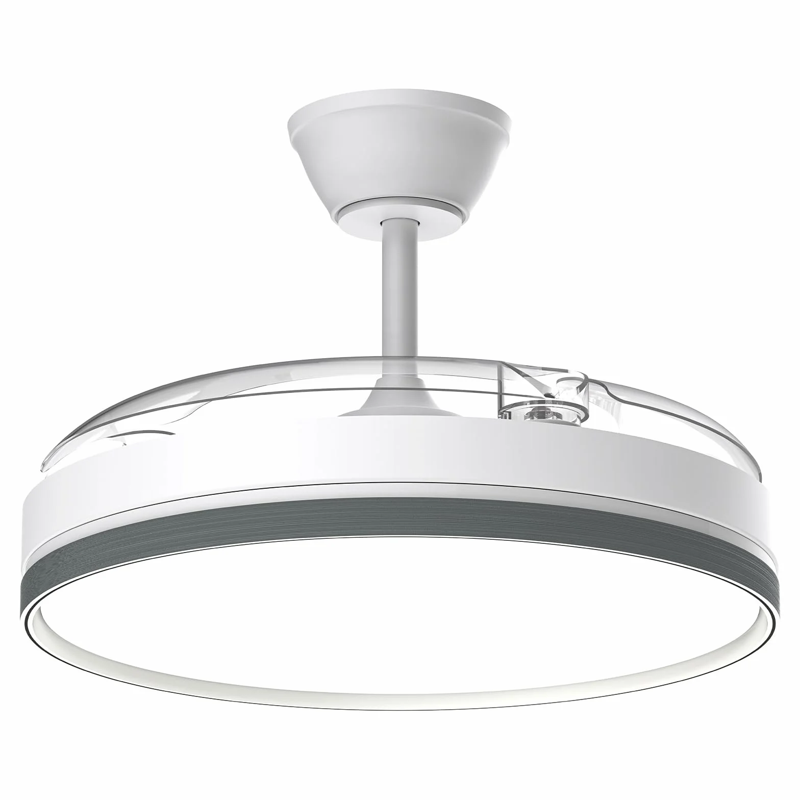 Airwit Ventilador de Techo con Luz 106cm Aspas Retráctiles 69W DC Motor Silencioso Mando Temporizador Blanco