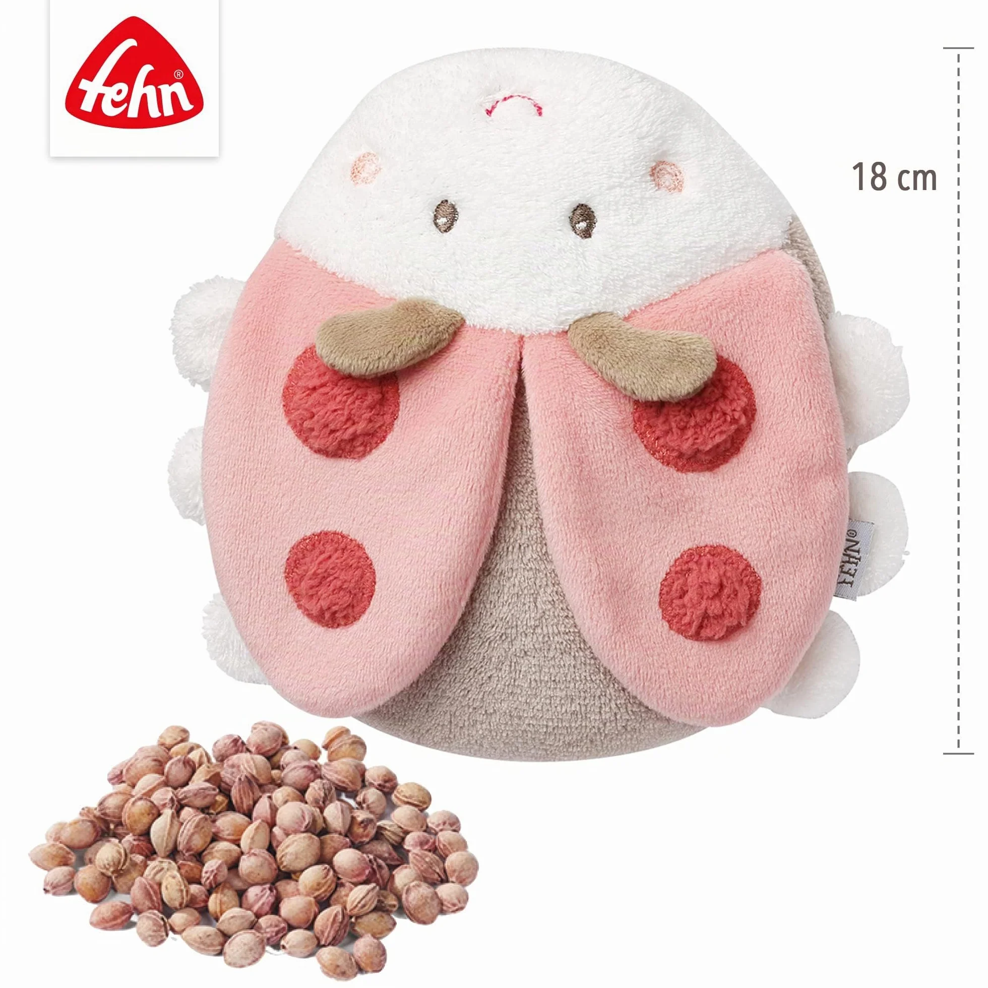Fehn cojín de huesos de cereza mariquita térmico frío para bebés y niños desde 0 meses regalo recién nacido