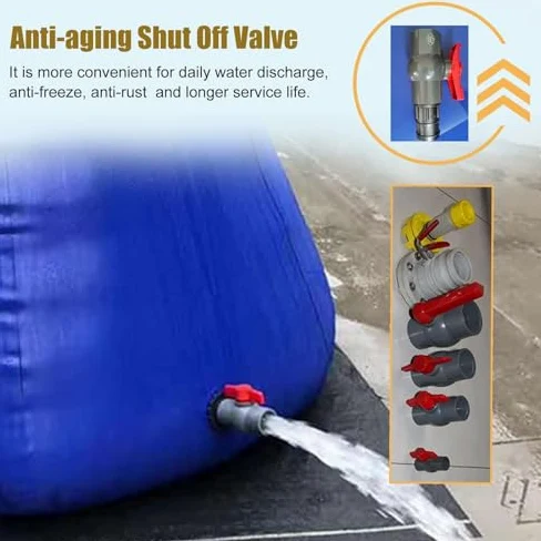 Esta bolsa de almacenamiento de agua de emergencia – Bolsa de transferencia de gran capacidad con grifo, recogida de agua de lluvia plegable para uso en exteriores
