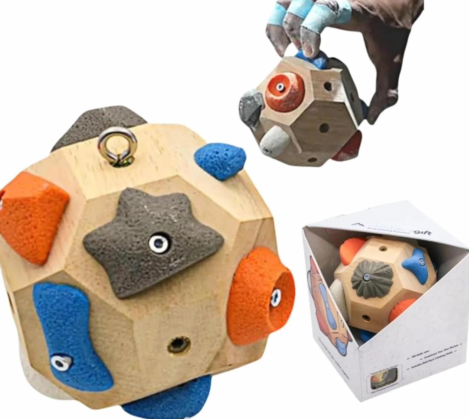 Bloque de Boulder Hecho a Mano - Desarrolla Fuerza y Precisión, Bola 3D de Boulder para Escalada, Balones de Entrenamiento para Escalada para Usar en Cualquier Momento, Bola de Entrenamiento