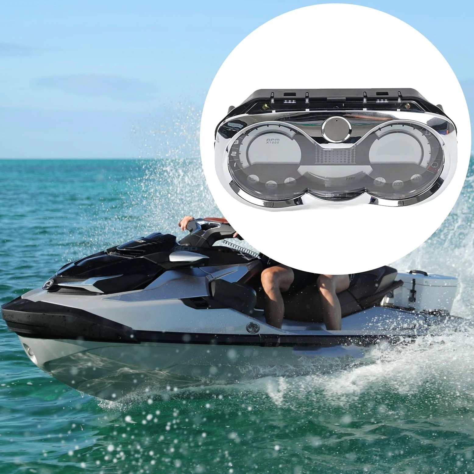 Para seadoo velocímetro medidor para panel de instrumentos de jet ski 278002070 278002217 repuesto GTI SE 130 para wake 155 Gauge 2006 2007 para Seadoo piezas eléctricas LCD