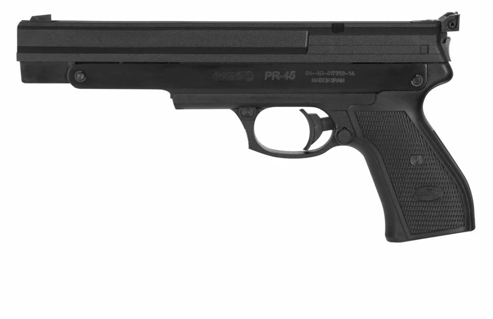 Outletdel ocio Pack Pistola perdigón Gamo PR-45 4,5mm. Carga Manual (no Necesita Botellas de Gas Co2). + Maletin + Funda Portabalines + Balines. 36483/23054