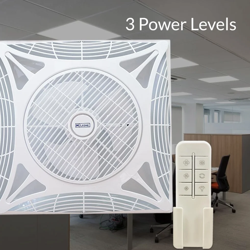 Ventilador de Techo Armstrong Square 68W con Luz LED Blanca Fría 6000k, Control Remoto, Motor AC, 3 Velocidades, Silencioso