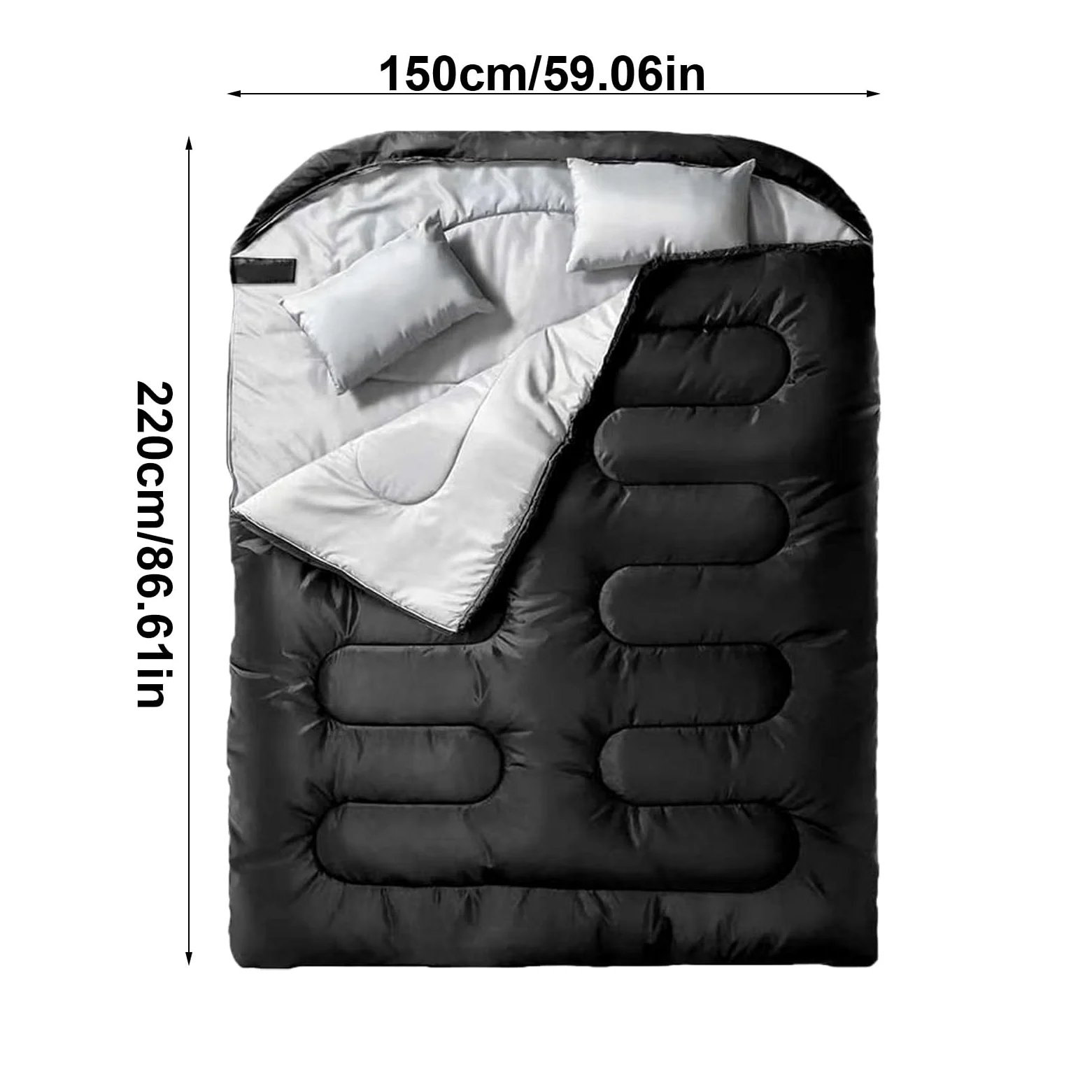Saco De para 2 Personas Adultos,Saco 2 Plazas Todo Tiempo para Senderismo | Manta para Camping Verano Invierno Deporte Aire Libre Viaje Hombre Mujer