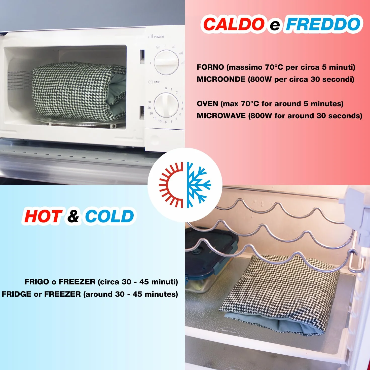 BEPER C302AAC003 Almohadilla térmica con huesos de cereza y lavanda, banda refrescante de algodón extraíble