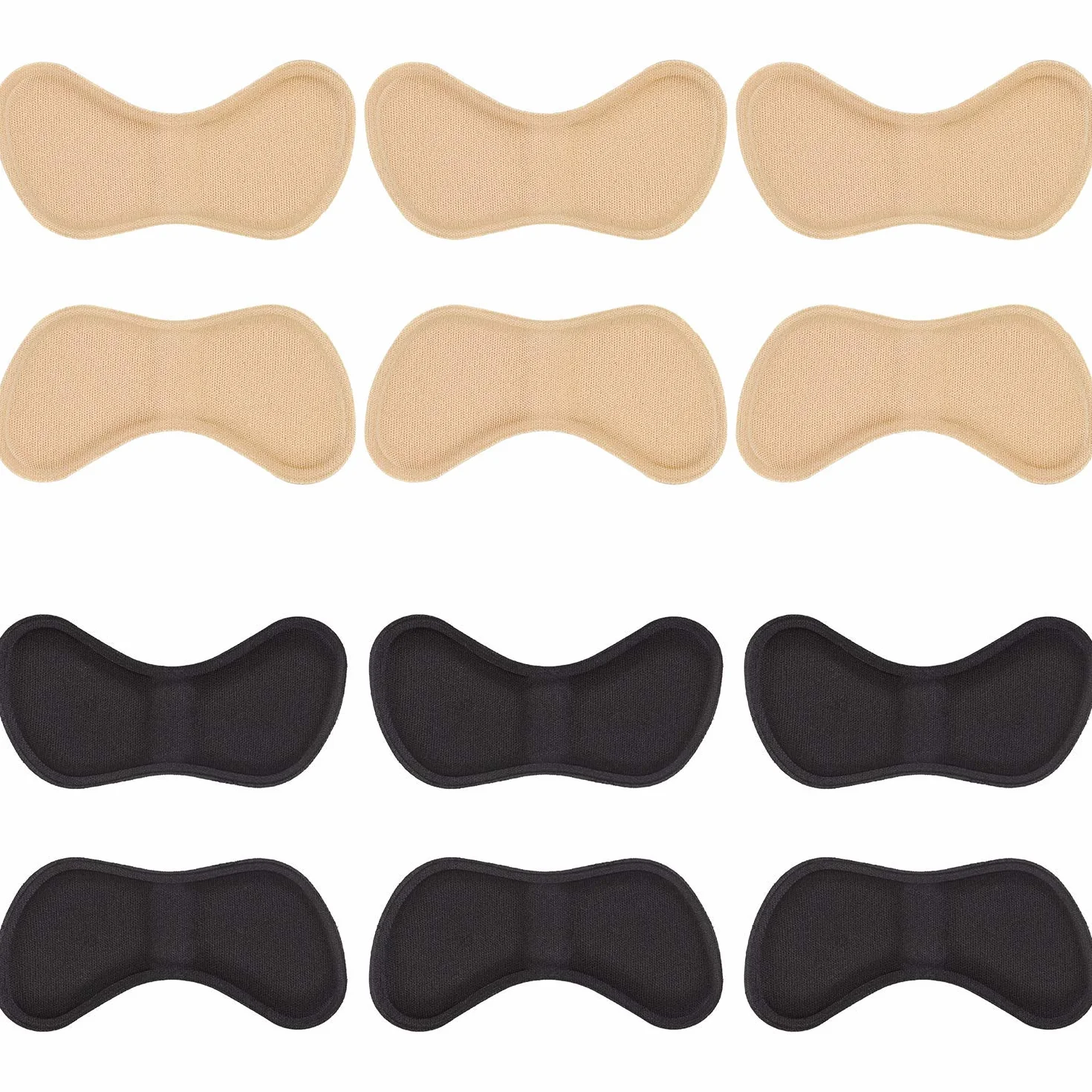 Almohadillas de Talón para Mejorar Ajuste y Comodidad - 3 Negro y 3 Beige