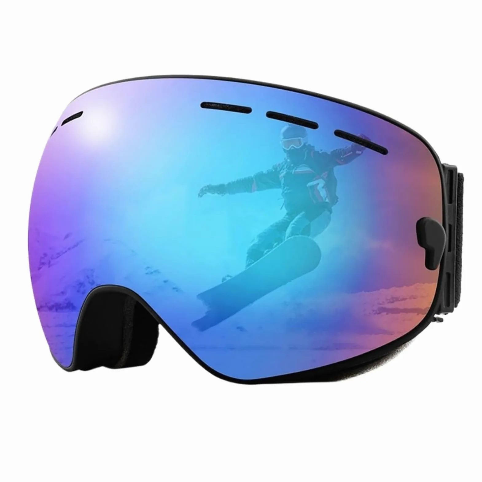 Gafas de esquí 1/2/3P Gafas de esquí duraderas - Gafas de montañismo de arena Gafas - Gafas de esquí antiniebla - Gafas de radiación - Gafas de viento para exteriores (Color: 12 2 piezas) (020 3