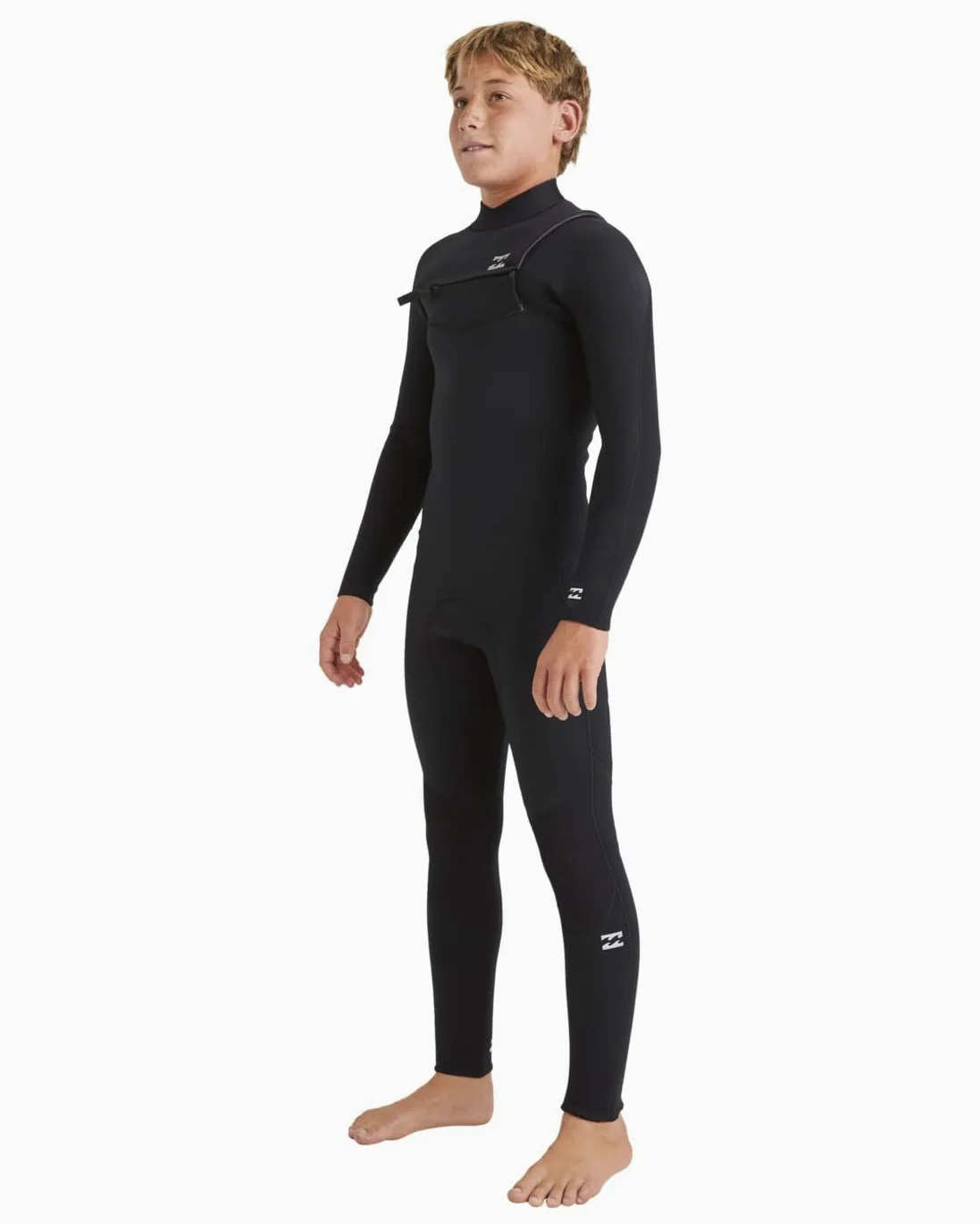 BILLABONG Traje de Neopreno Junior Foil de 5/4 mm con Cremallera en el Pecho - Negro - Manga Larga - Tipo de Espuma de Neopreno: Espuma Lite, parcialmente reciclada