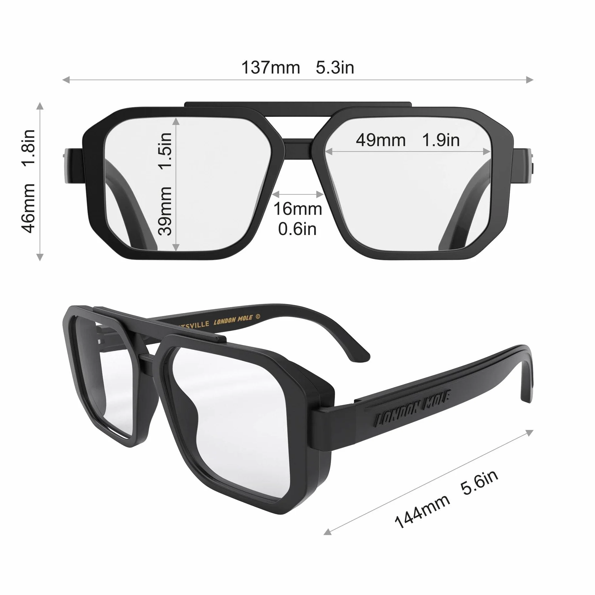 LONDON MOLE® Huntsville Gafas de lectura Cuadradas Bisagras de resorte