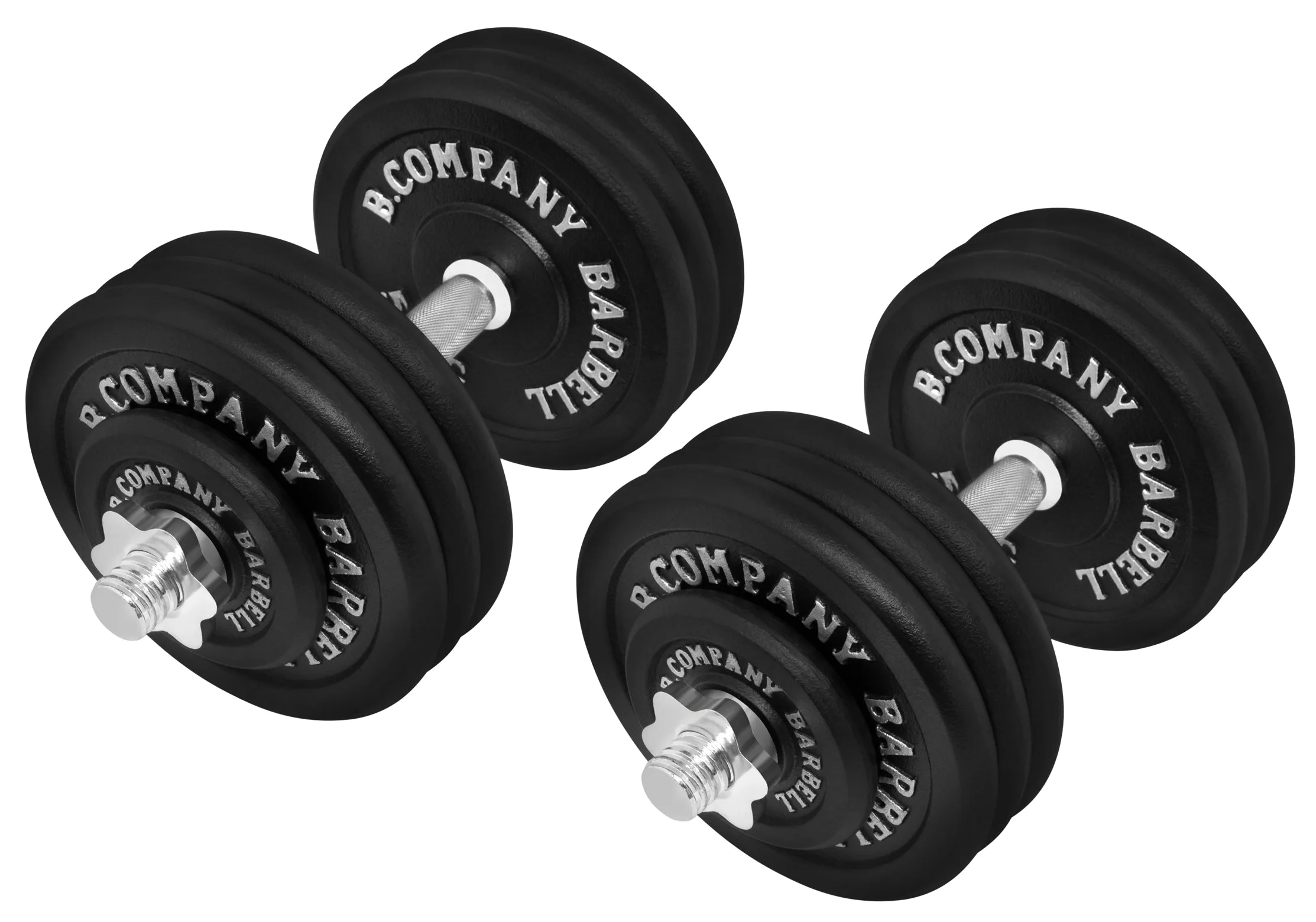 Bad Company - Juego de pesas cortas para 70 kg (2 barras cortas de 40 cm y discos 4x1,25 y 12x5 kg, hierro fundido)