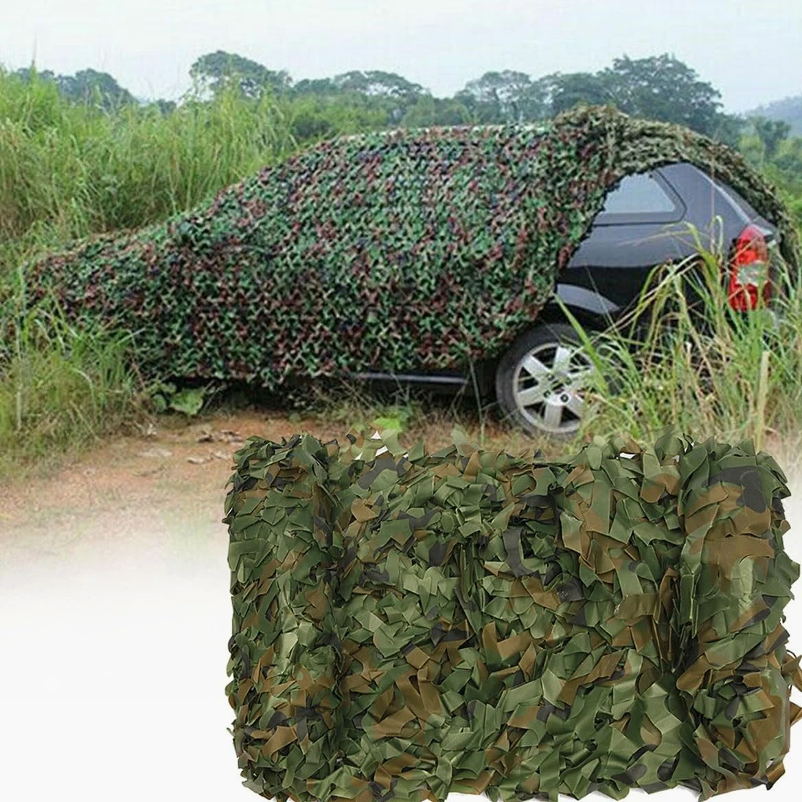 Malla de Camuflaje para jardín, Red de Camuflaje del ejército Malla Militar para decoración, Paisaje Forestal, Caza, paisajes forestales (Tamaño : 6x10m)