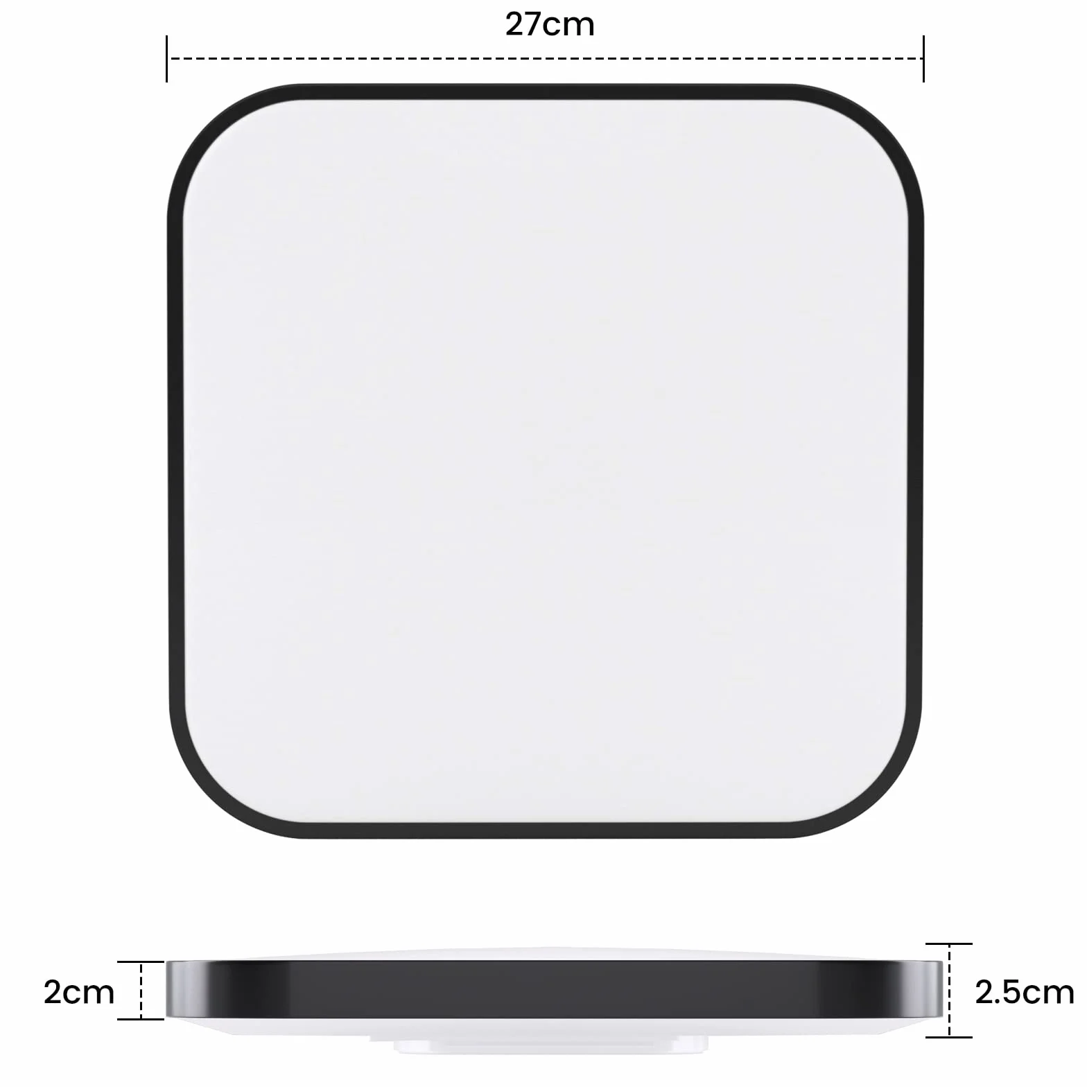 ZMH Lámpara de Techo LED Regulable 15W Negro 27cm IP44 Impermeable con Mando a Distancia