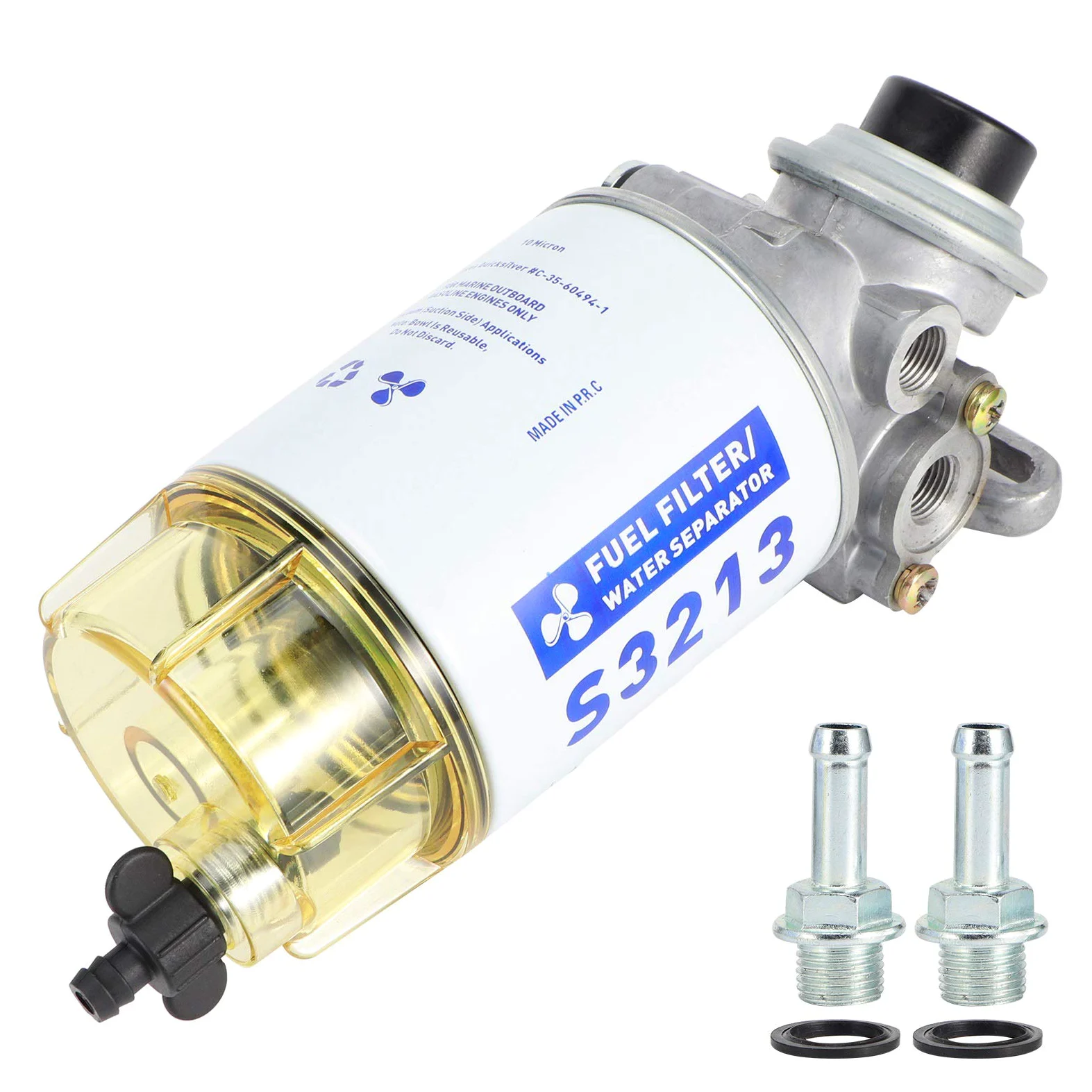 OUKENS Filtro de combustible diesel, juego completo separador de agua para filtro de combustible marítimo S3213 piezas para motores fuera de borda de barcos