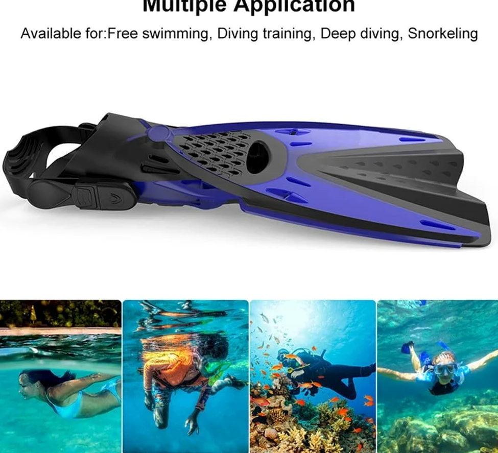 Aletas De Buceo Libre De Snorkel, Aletas De Natación De Snorkel De Viaje Ajustables, Aletas De Natación De Snorkel Aletas De Buceo para Buceo, Calzante De Apnea De Snorkel, Adult, Black, S/M