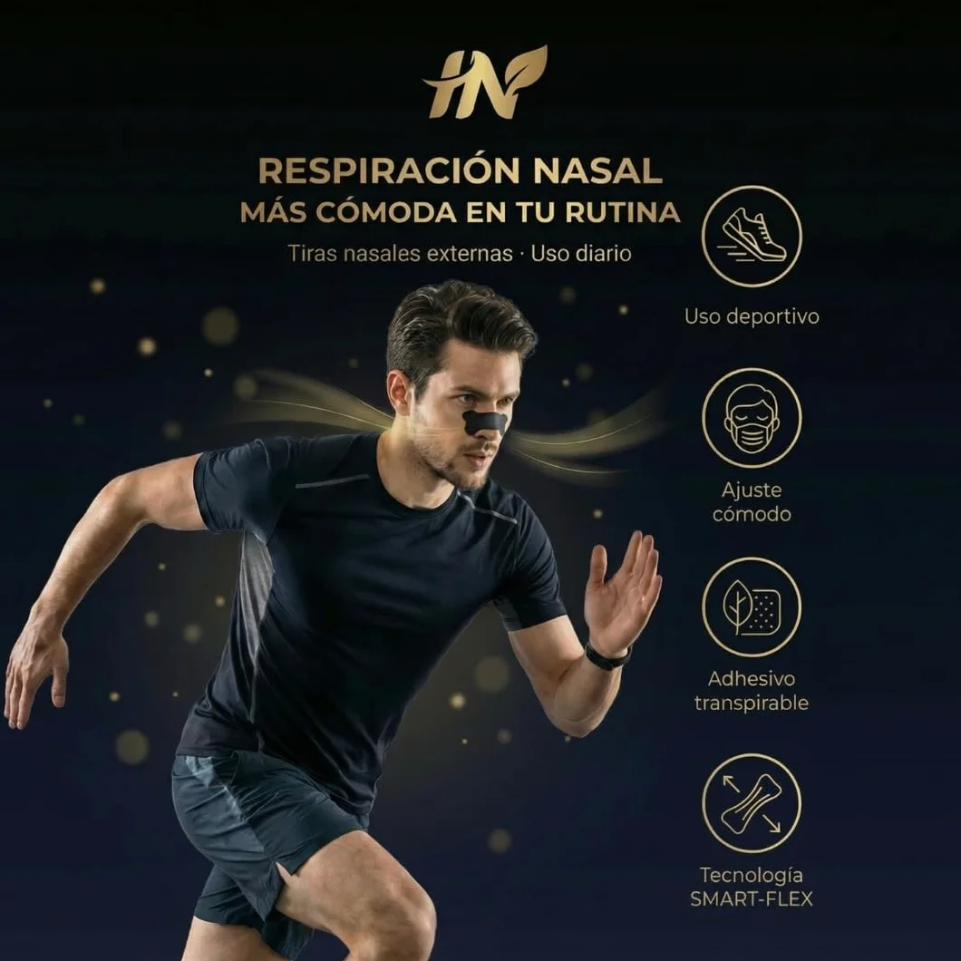 HN PACK AHORRO 150 Tiras Nasales Deportivas - Dilatador Nasal Antironquidos - Alivia Congestión Nasal - Nasal Strips Negras