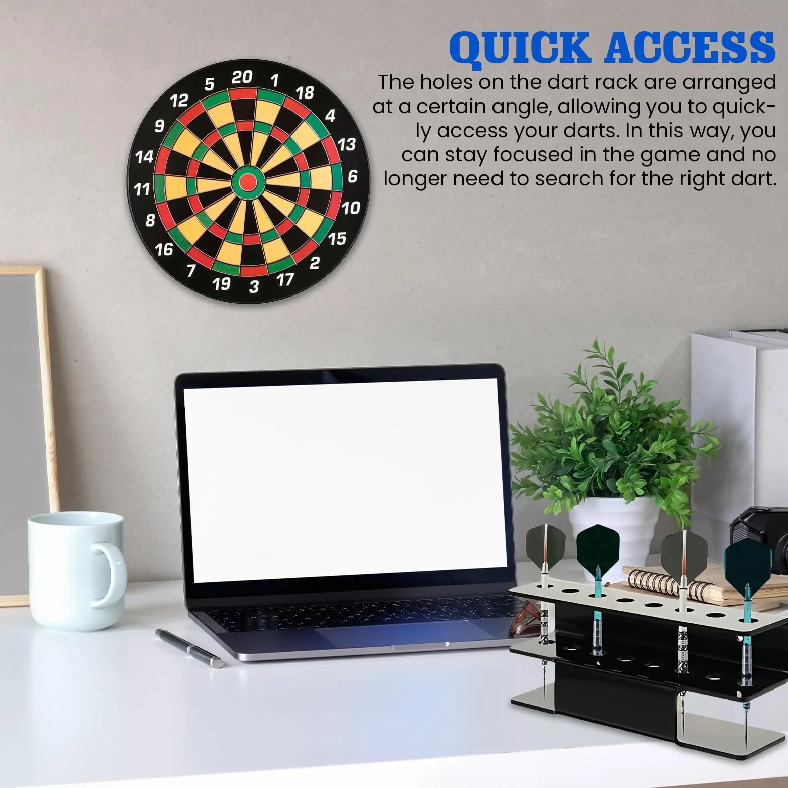 Soporte para Dardos, de Acrílico Negro para 16 Dardos, 2 Piezas Dart Holder Resistente, Almacenamiento Dardos En La Pared, Apto para Dardos de Acero y Dardos Blandos, Accesorio para Cualquier Diana