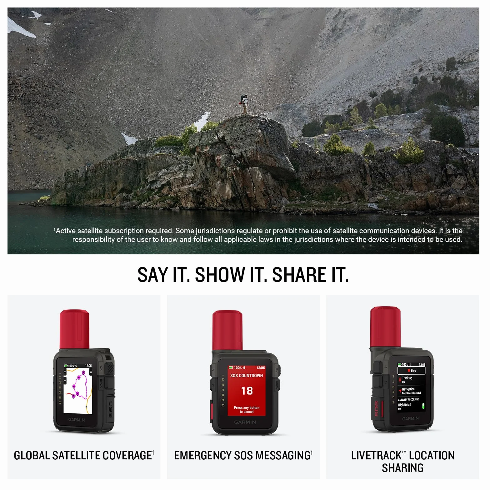 Garmin inReach Mini 3 Plus, Dispositivo Satelital Compacto con GPS, SOS con Pantalla Táctil a Color, Mensajes de Texto, Fotos y Mensajes de Voz vía satélite, LiveTrack, hasta 350 Horas de autonomía