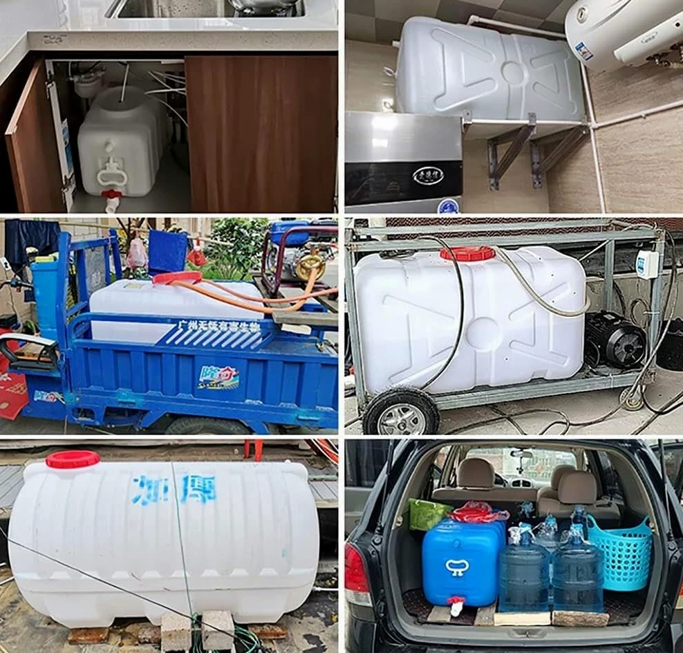 Tanque de Agua de plástico Apto para Uso alimentario, Cubo de Almacenamiento de Agua portátil con asa, Cubo para Exteriores, contenedor de Almacenamiento de Agua de Gran Capacidad