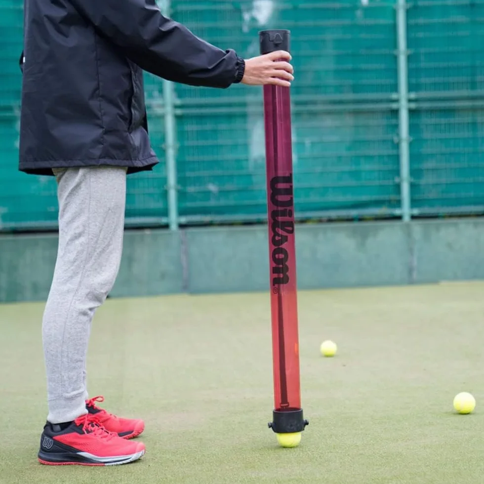 Wilson Tubo recogepelotas, Ball Pick Up Tube, Contiene hasta 18 Pelotas, Rojo, WRZ323800