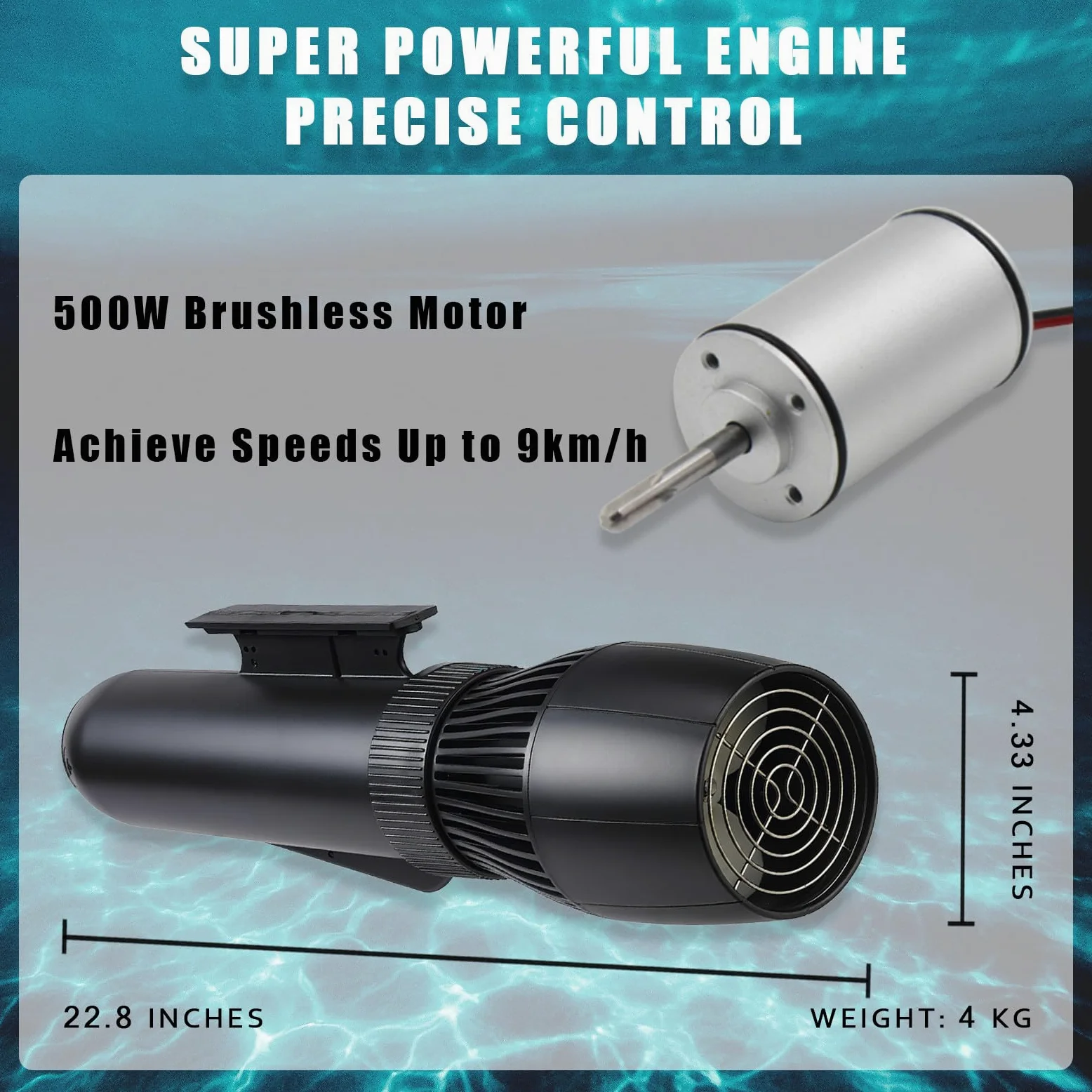 BANGBANGJI Scooter Submarino 500W/700W Alta Potencia Hélice Submarina Dispositivo Natación 9 Velocidades Control Remoto Máx 9KM/H Asa Plegable Ergónómica para Buceo Piscina Océano 500W-10000Ah