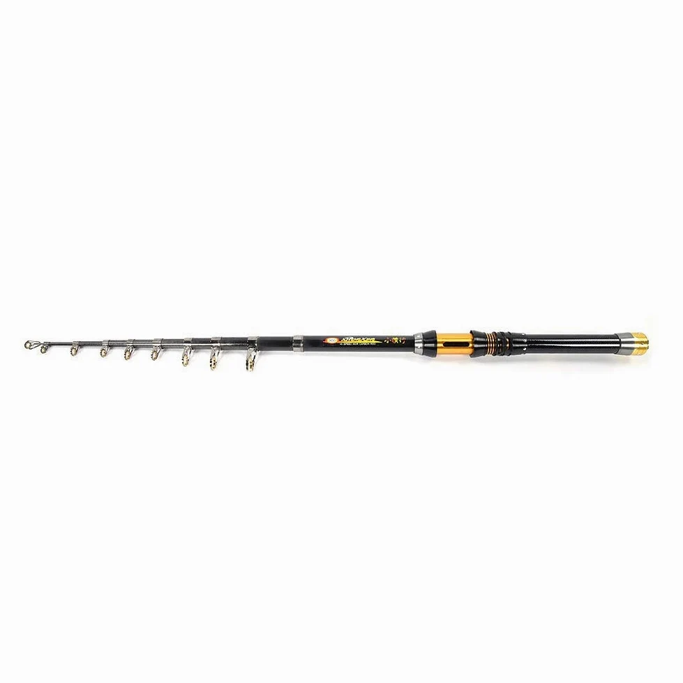 Caña de Pescar telescópica Mini caña de Pescar de Pesca portátil caña de Pescar con Anillo de Alambre de cerámica para la Pesca al Aire (3.0m)