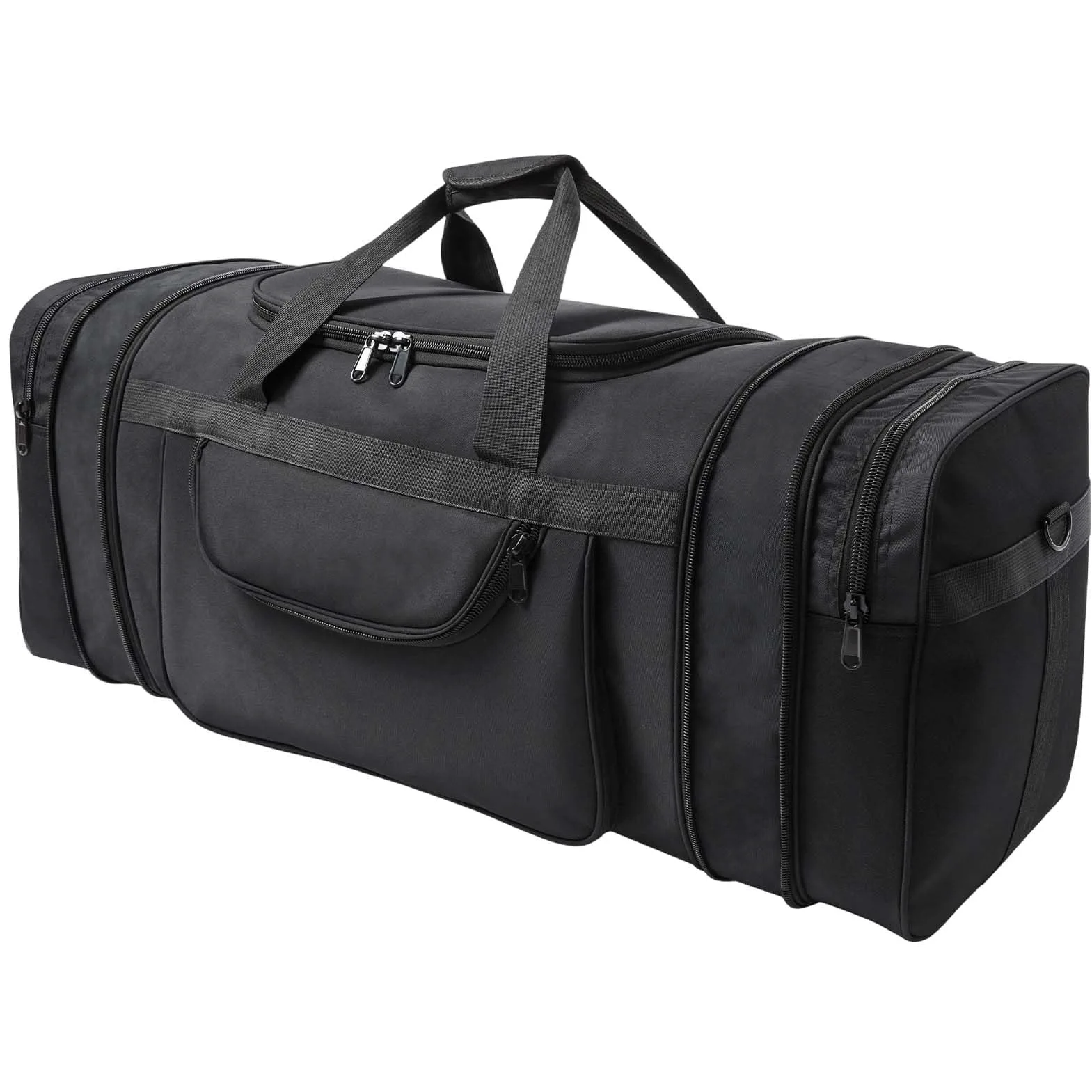 Bolsa De Viaje Hombre Mujere 62/92/115L Bolsa de Deporte Gimnasio Grande Bolso De Lona Hidrófugo Plegable Travel Duffel Bag Gym Bag Sport Duffle con Compartimento (Negro, 115L)