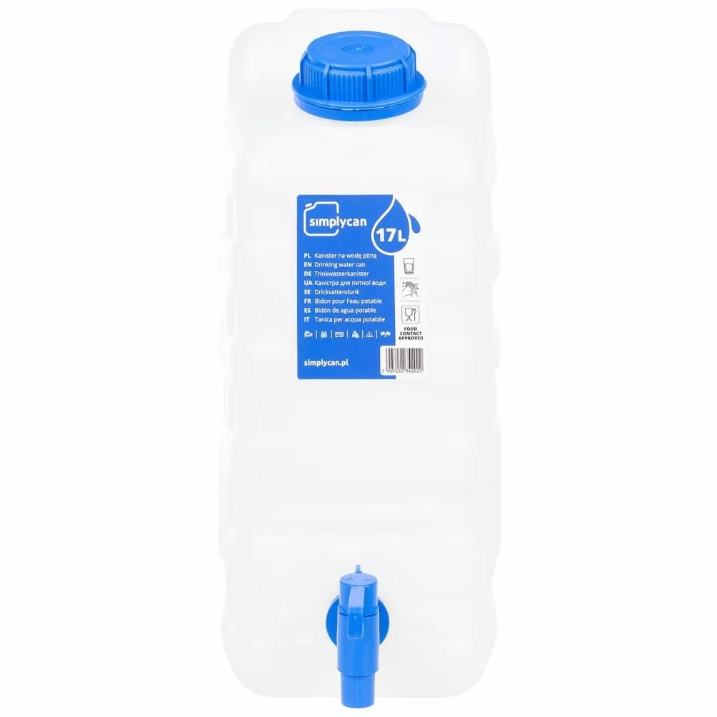 vidaXL Garrafa de Agua con Grifo plástico Transparente 15 litros, contenedor de Agua, Jarra de Agua, depósito de Agua, contenedores de Agua