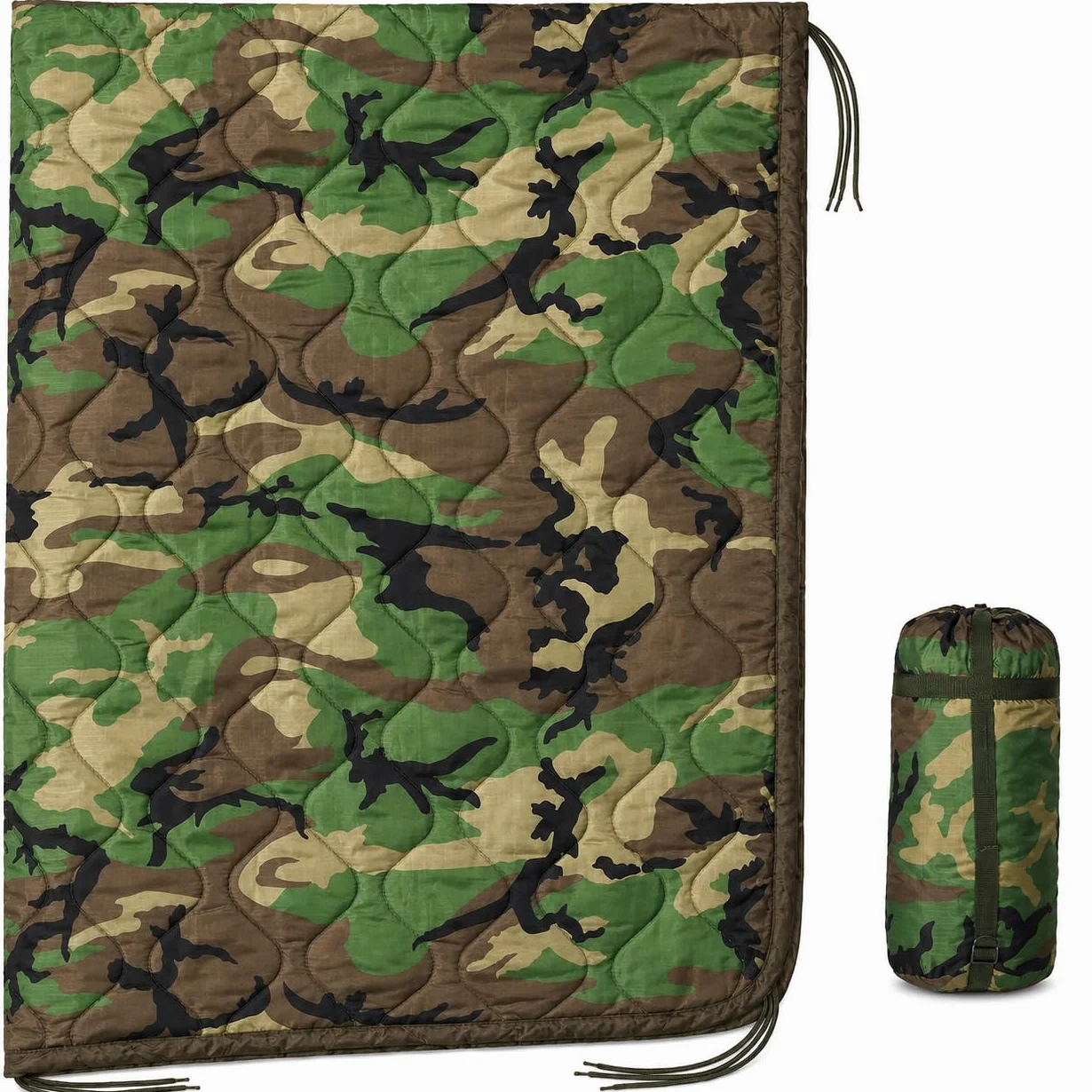 USGI Industries Manta Militar Woobie Manta de Camping Aislamiento térmico Forro de Poncho Grande Portátil Aislante Resistente al Agua