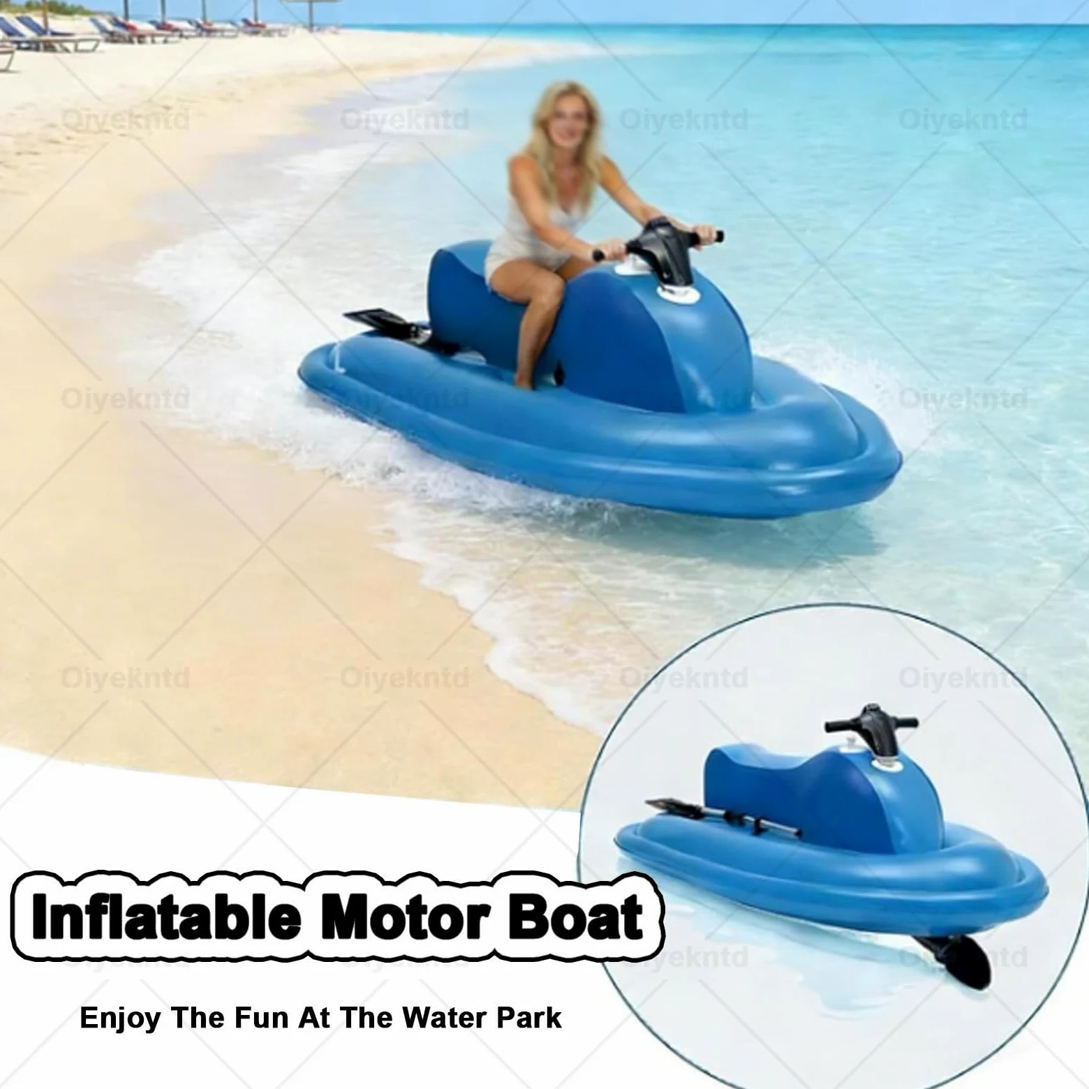 Barco inflable eléctrico con motor, moto acuática portátil y SUP para adultos y niños, batería recargable, potencia de 500 W para buceo, natación y kayak
