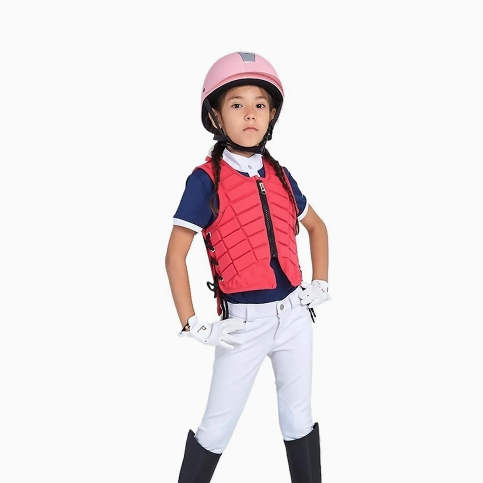 Chaleco Protector for equitación, Equipo de equitación, Ropa de Caballero for Adultos y niños, Ligero y Transpirable for Todas Las Estaciones.(Pink,XL)