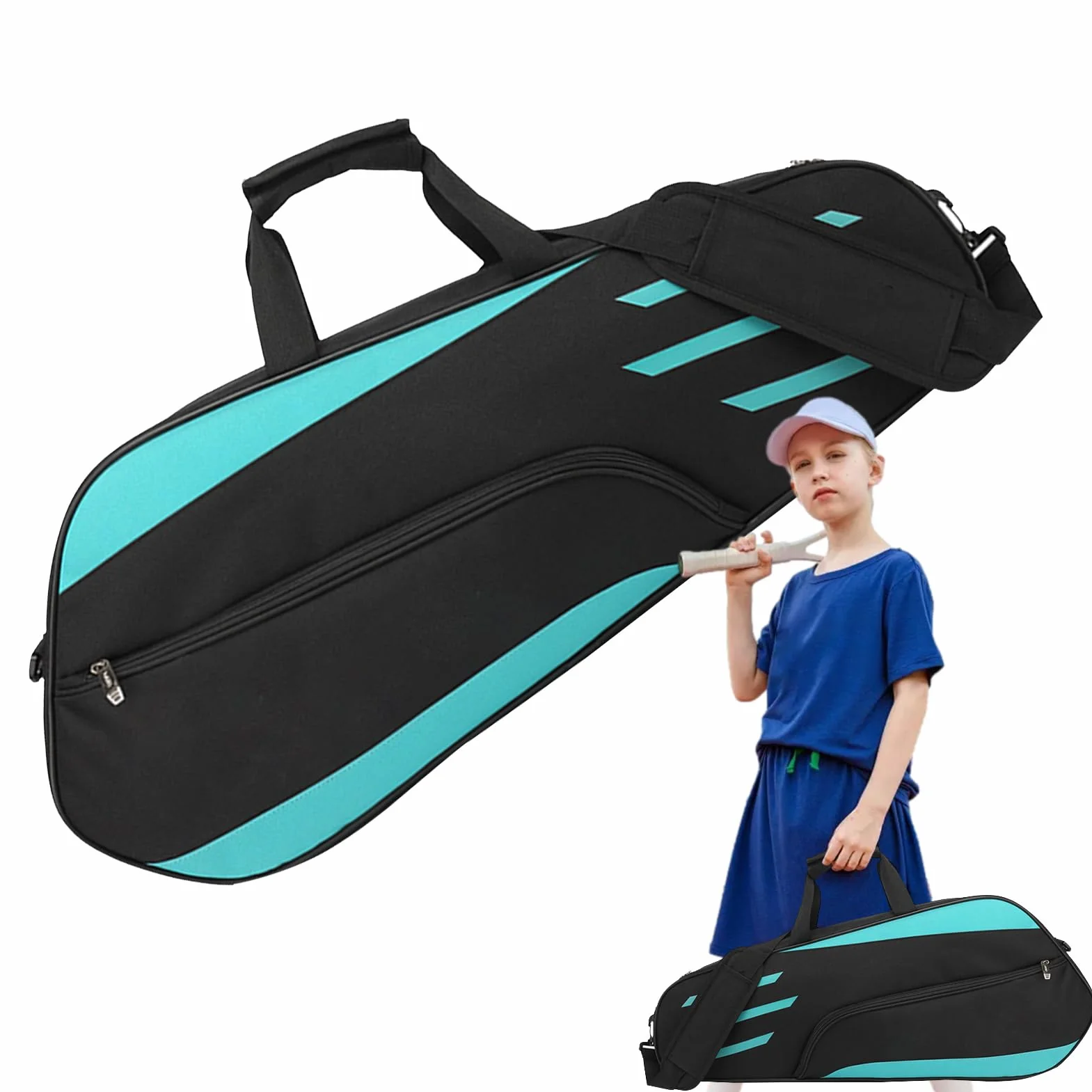 3 Bolsa de Tenis de Raqueta - Ceta de Transporte de Hombro de bádminton Impermeable, Cubierta de Raqueta organización | Bolsa de Racquetball portátil para Hombres para Hombres, Soporte para