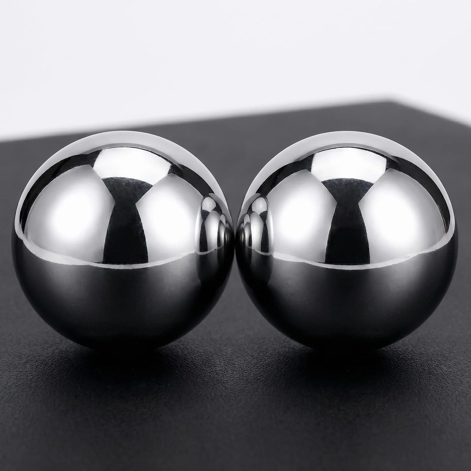 Qi Gong Bolas de metal 38 mm sonido relajación meditación entrenamiento principiantes mayores caja