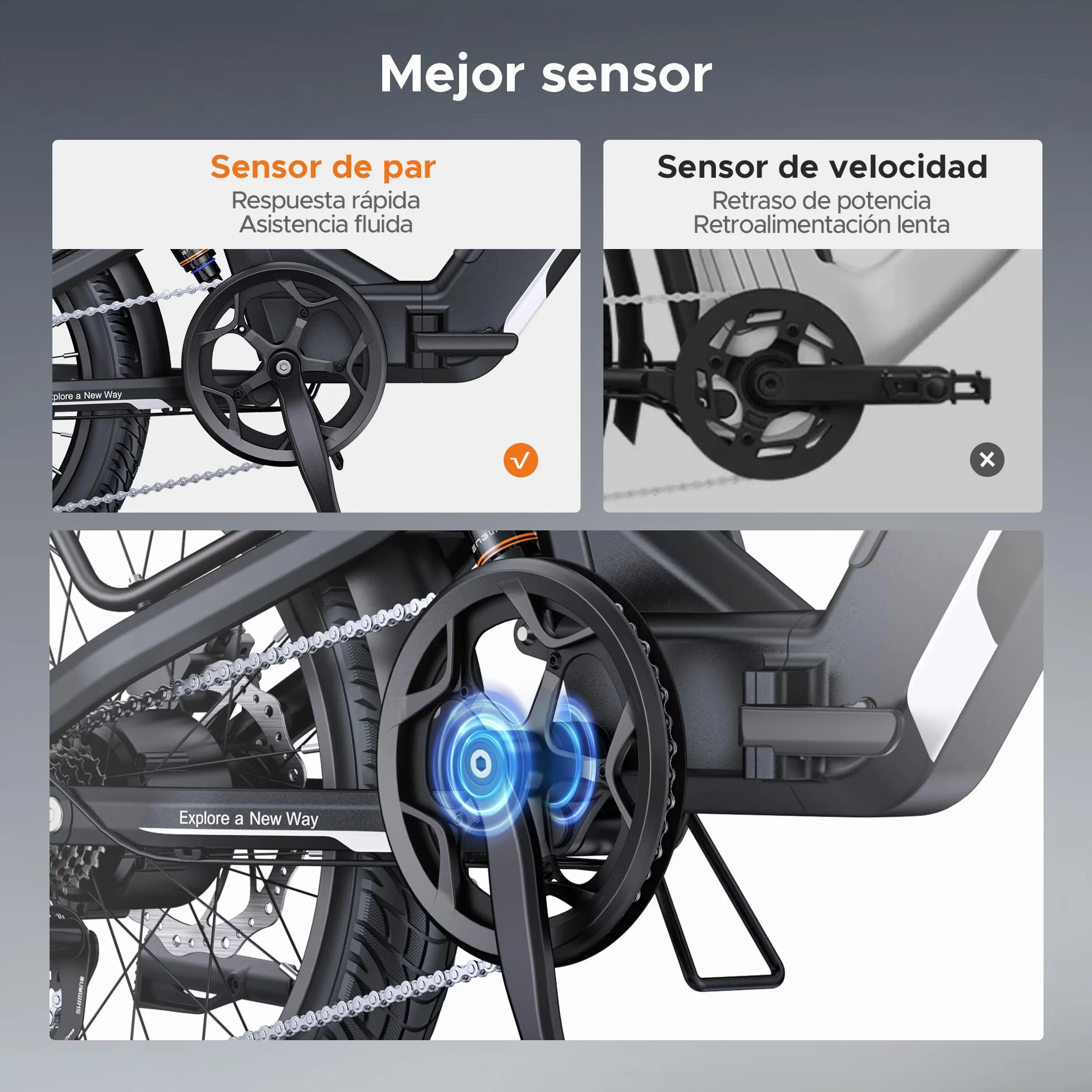 ENGWE Bicicleta Electrica con App, Batería ebike 48V 13.5Ah hasta 135km, Sensor de par y Frenos Hidráulicos, Neumáticos 20 * 3.0, 2 Horas de Carga