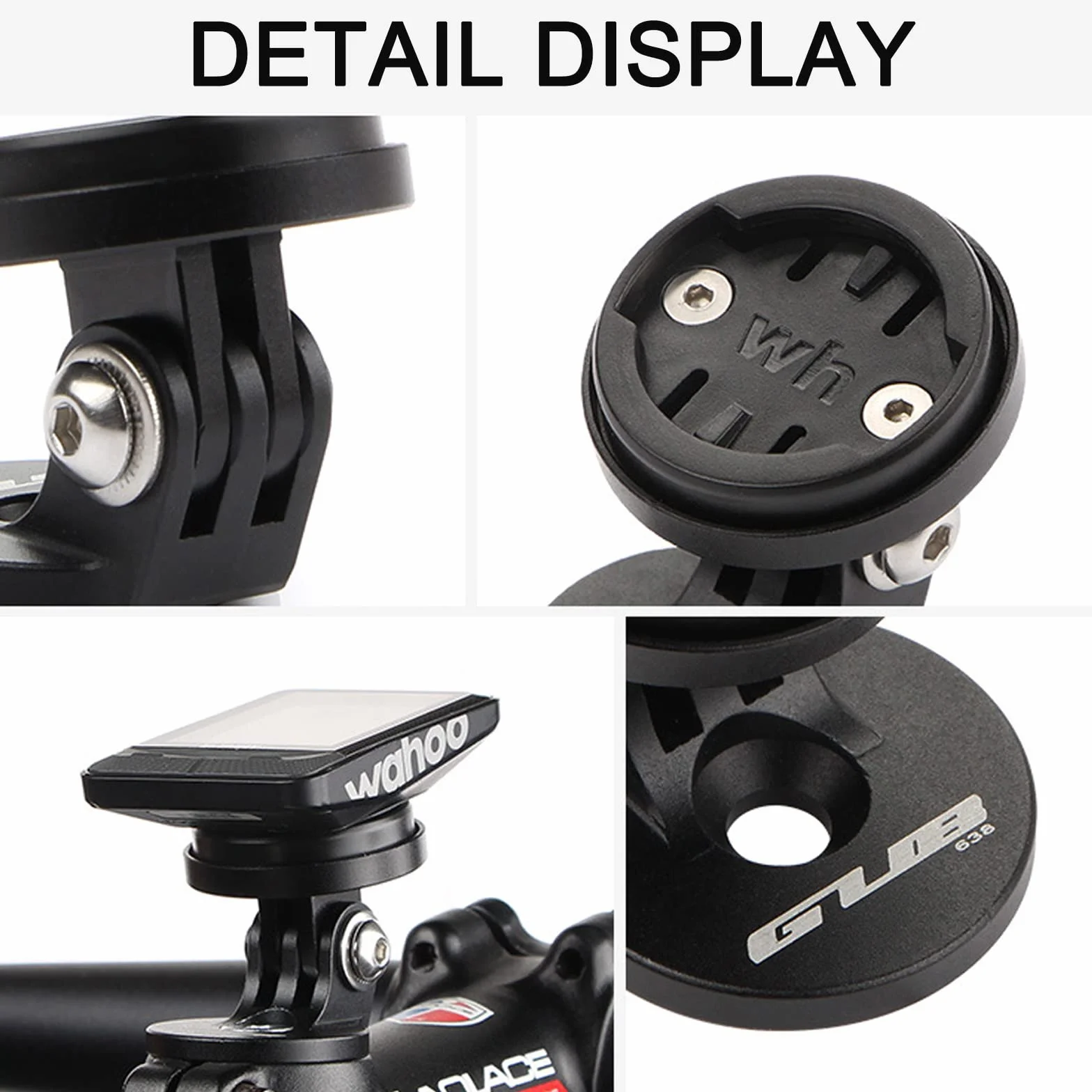 Soporte Ordenador Bicicleta, Compatible para Garmin Edge, Wahoo Elemnt, Bryton, Cat Eye Soporte Ordenador MTB Manillares Potencia (Ángulo Ajustable)
