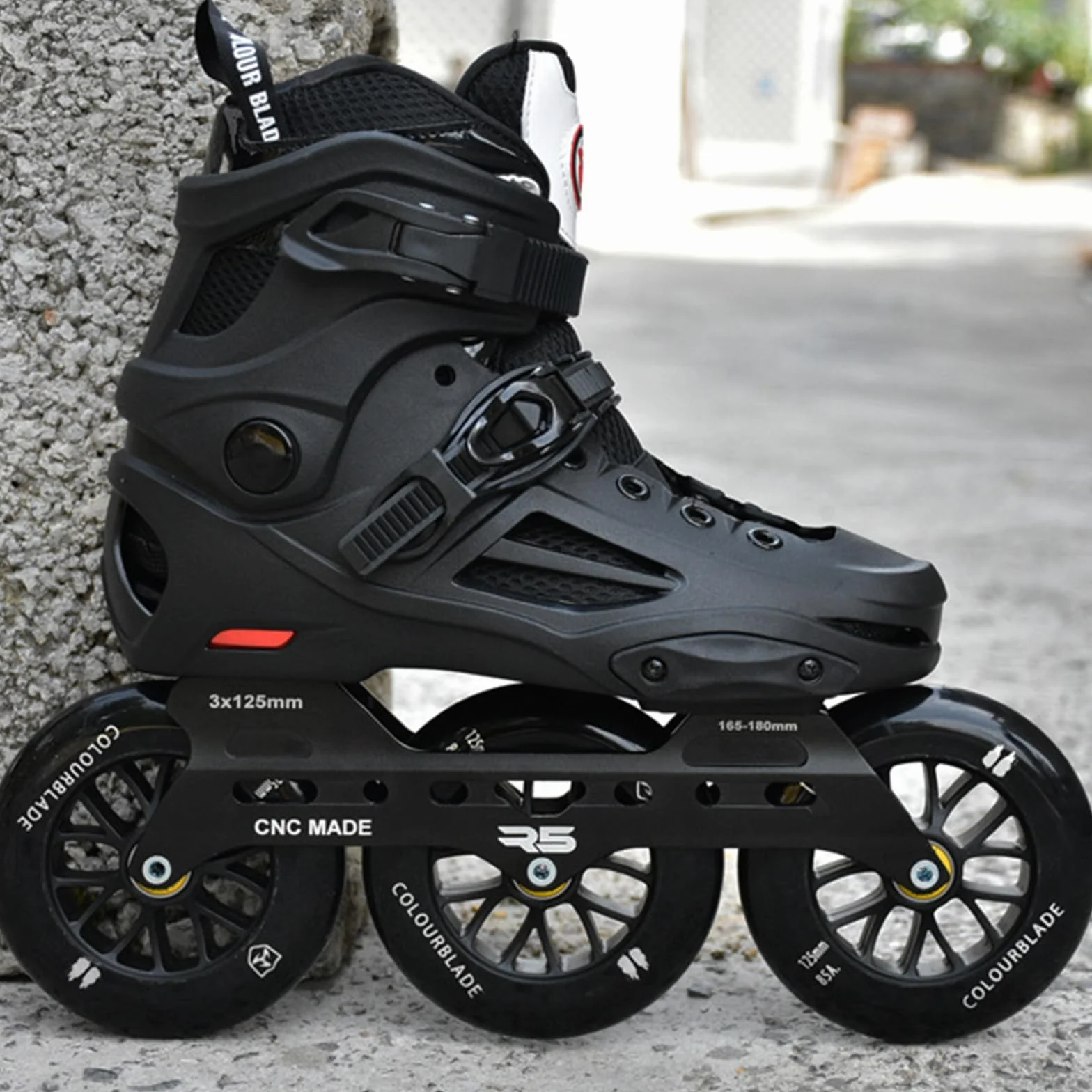 Patines en línea profesionales unisex para adultos, patines de alta velocidad para exteriores con ruedas de 125 mm, ideales para uso en parque, calle, carretera y slalom